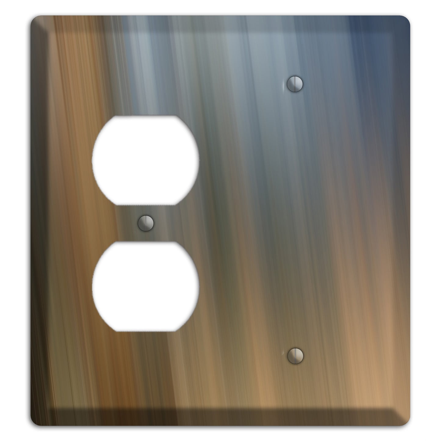 Brown and Blue-grey Ray of Light Duplex / Blank Wallplate