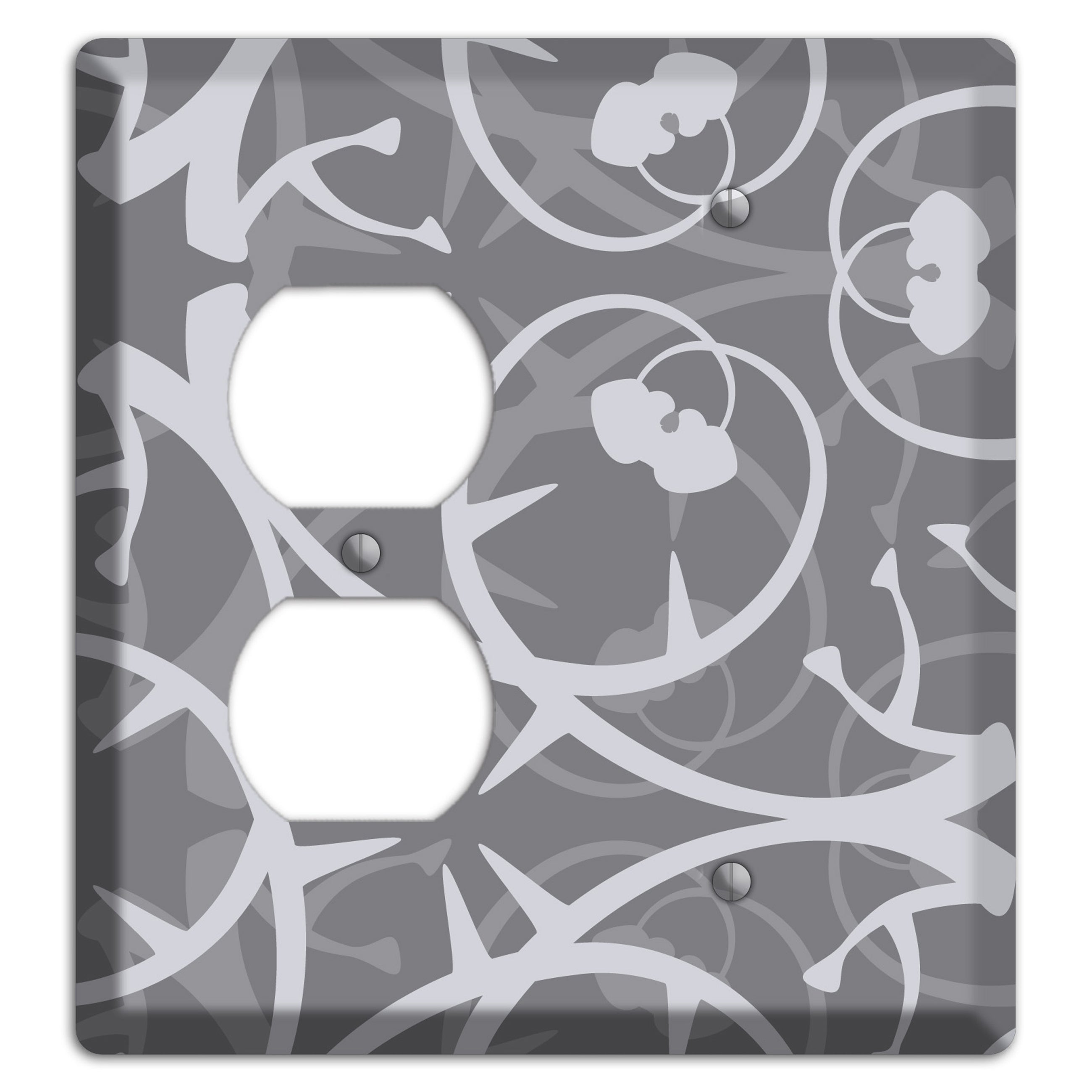 Grey Abstract Swirl Duplex / Blank Wallplate