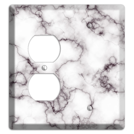 Black Stained Marble Duplex / Blank Wallplate
