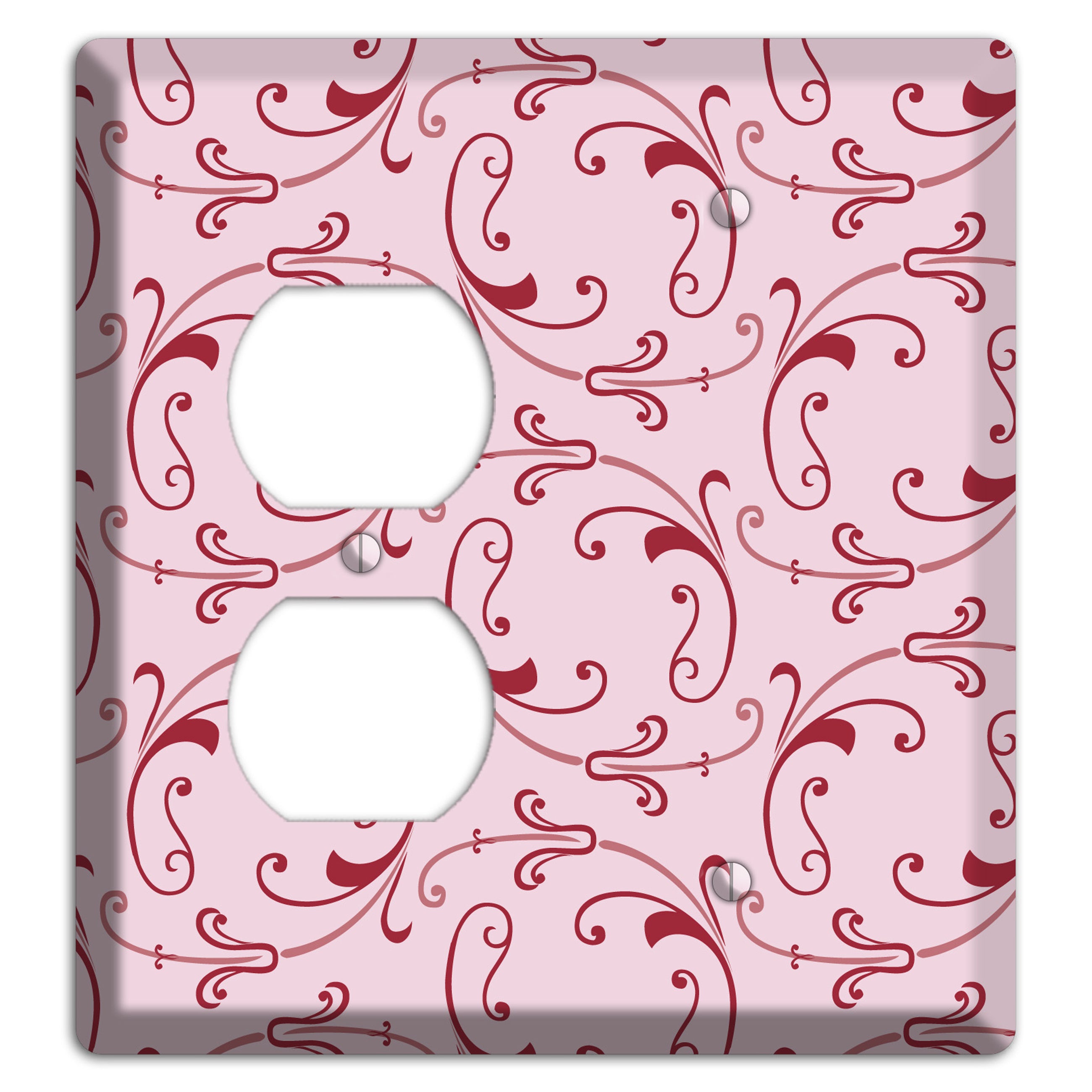 Pink Victorian Sprig Duplex / Blank Wallplate