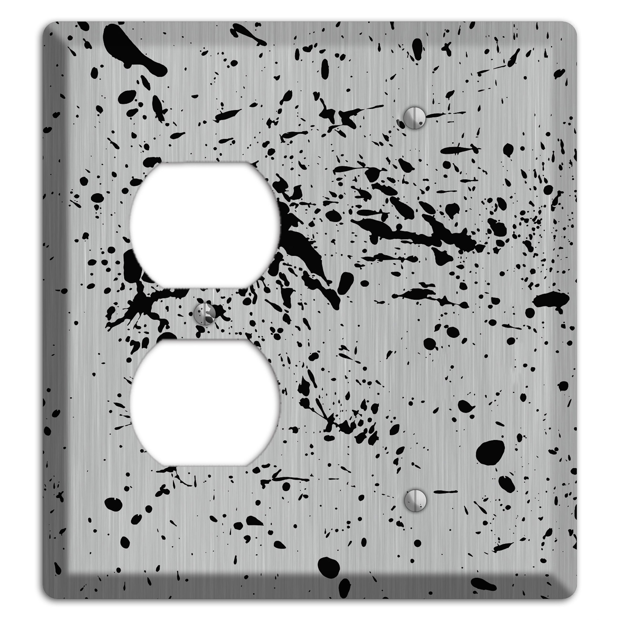 Ink Splash 4 Stainless Duplex / Blank Wallplate
