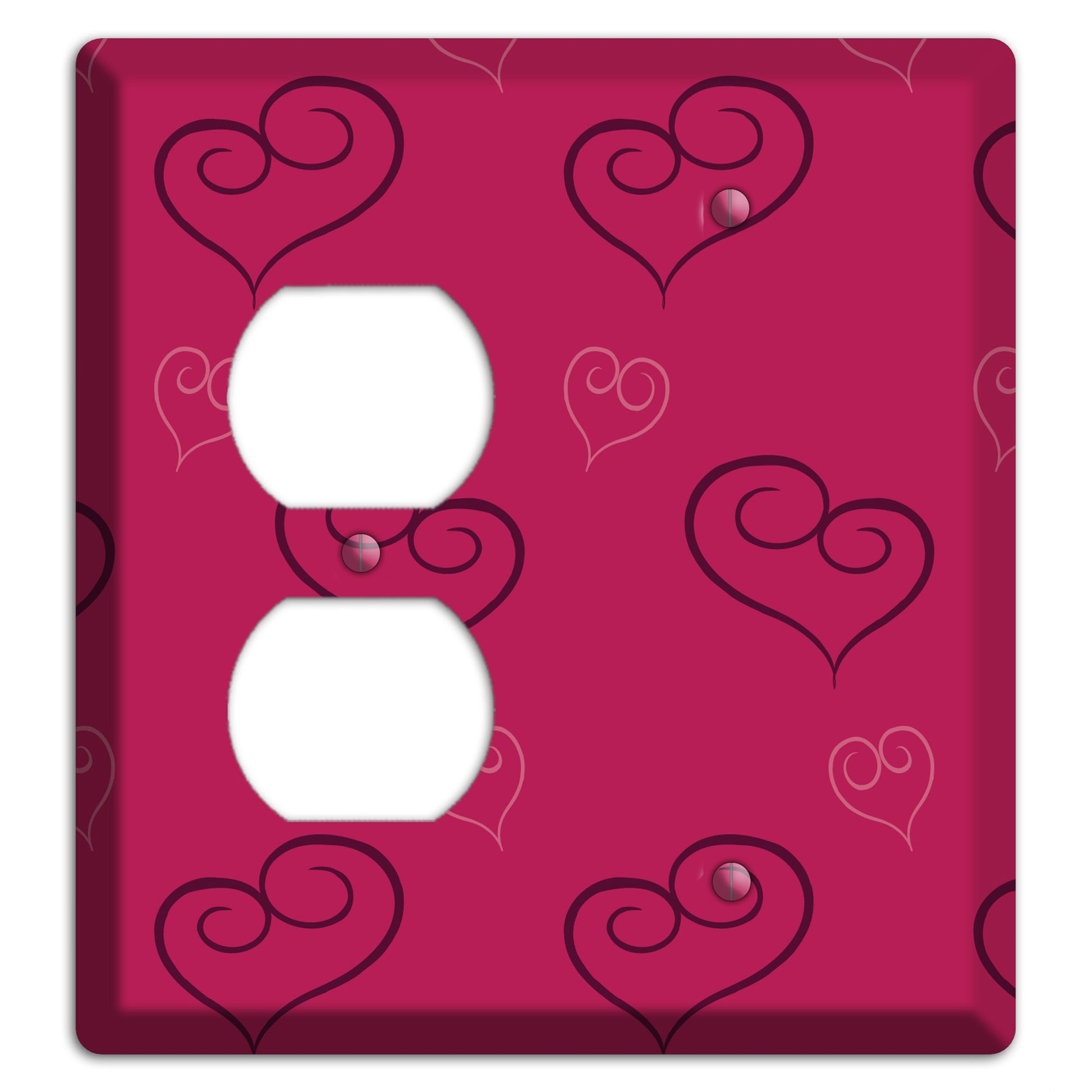 Fuschia Scroll Heart 2 Duplex / Blank Wallplate