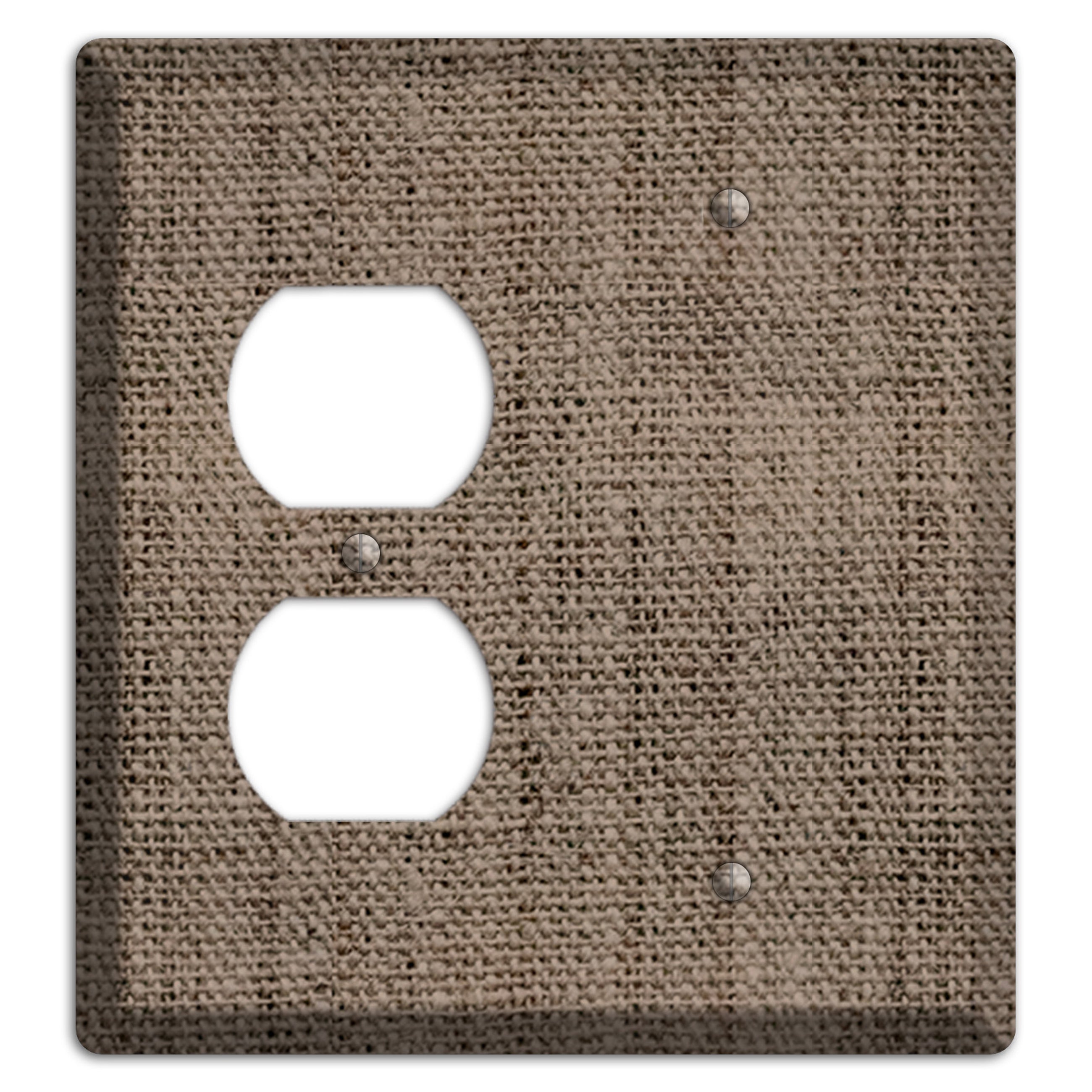 Coffee Burlap Duplex / Blank Wallplate