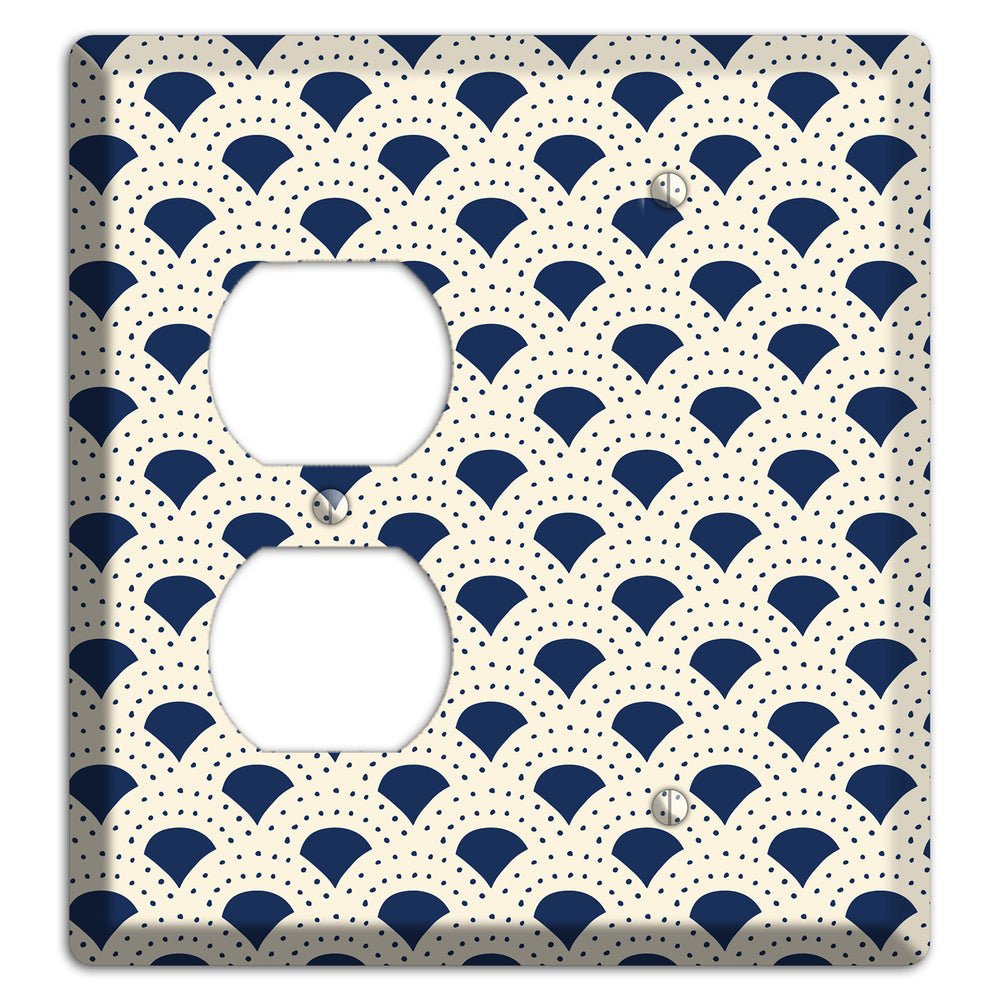Navy Confetti Fan Duplex / Blank Wallplate