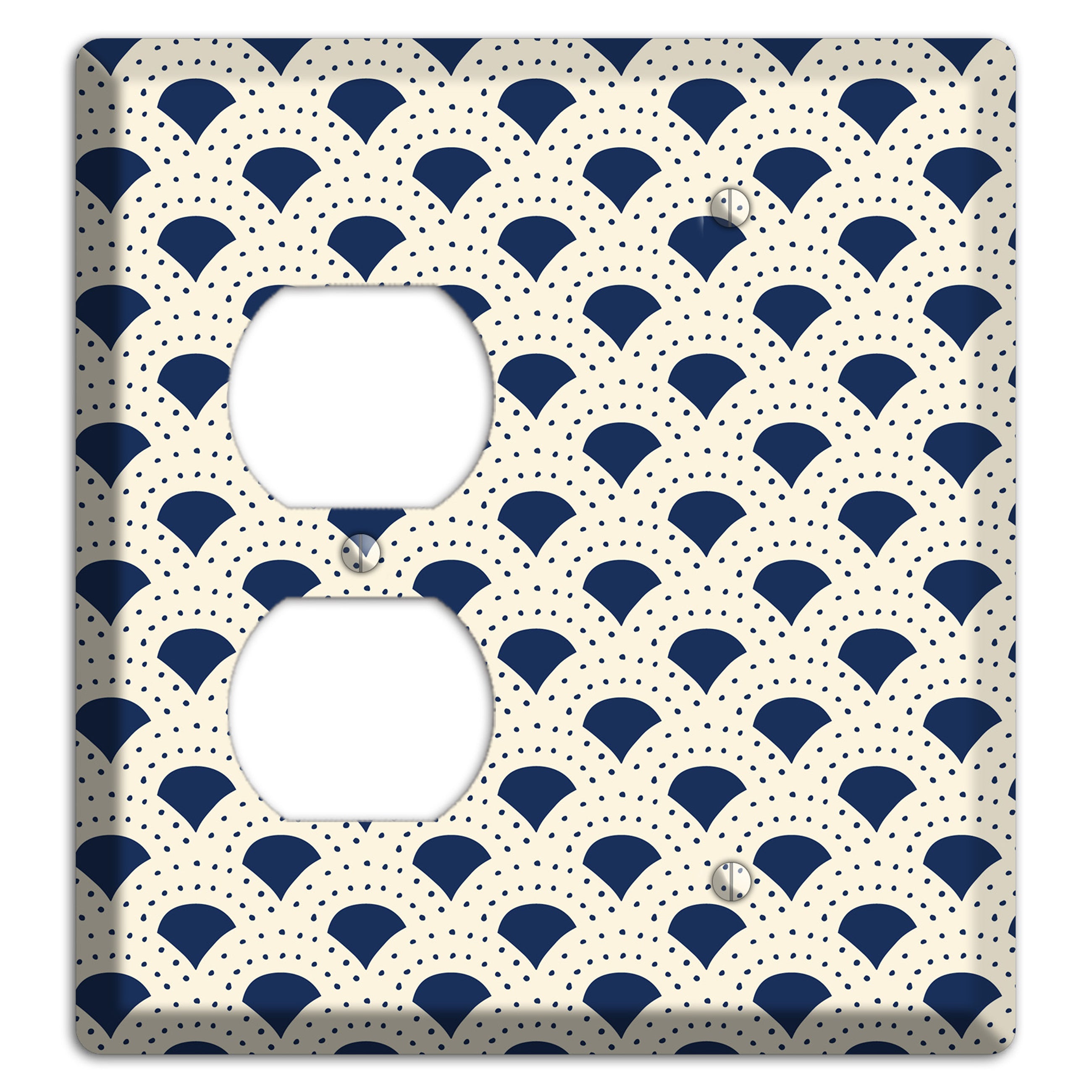Navy Confetti Fan Duplex / Blank Wallplate