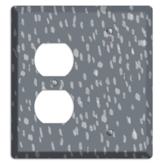 Gray and White Speckle Duplex / Blank Wallplate
