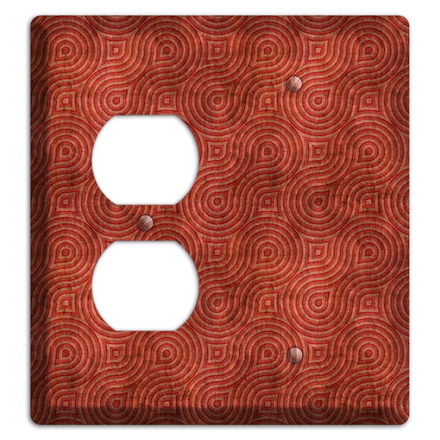 Red Swirl Duplex / Blank Wallplate