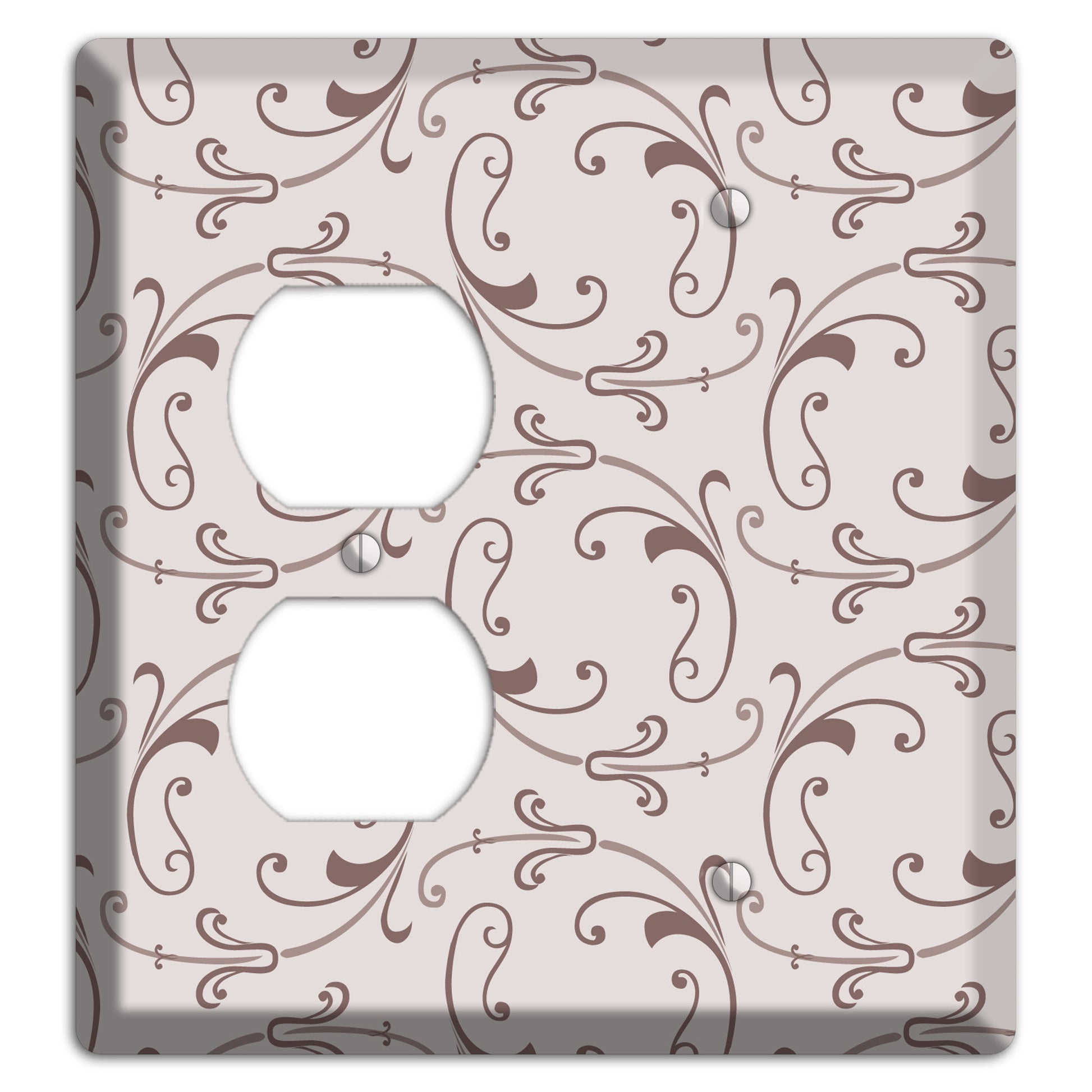 Mauve Victorian Sprig Duplex / Blank Wallplate