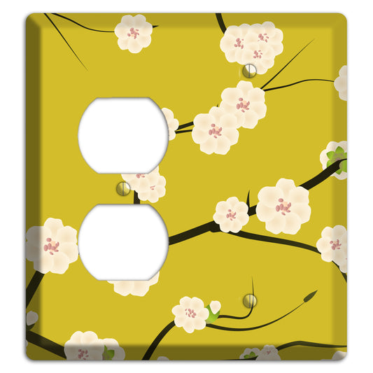 Yellow Chery Blossoms Duplex / Blank Wallplate