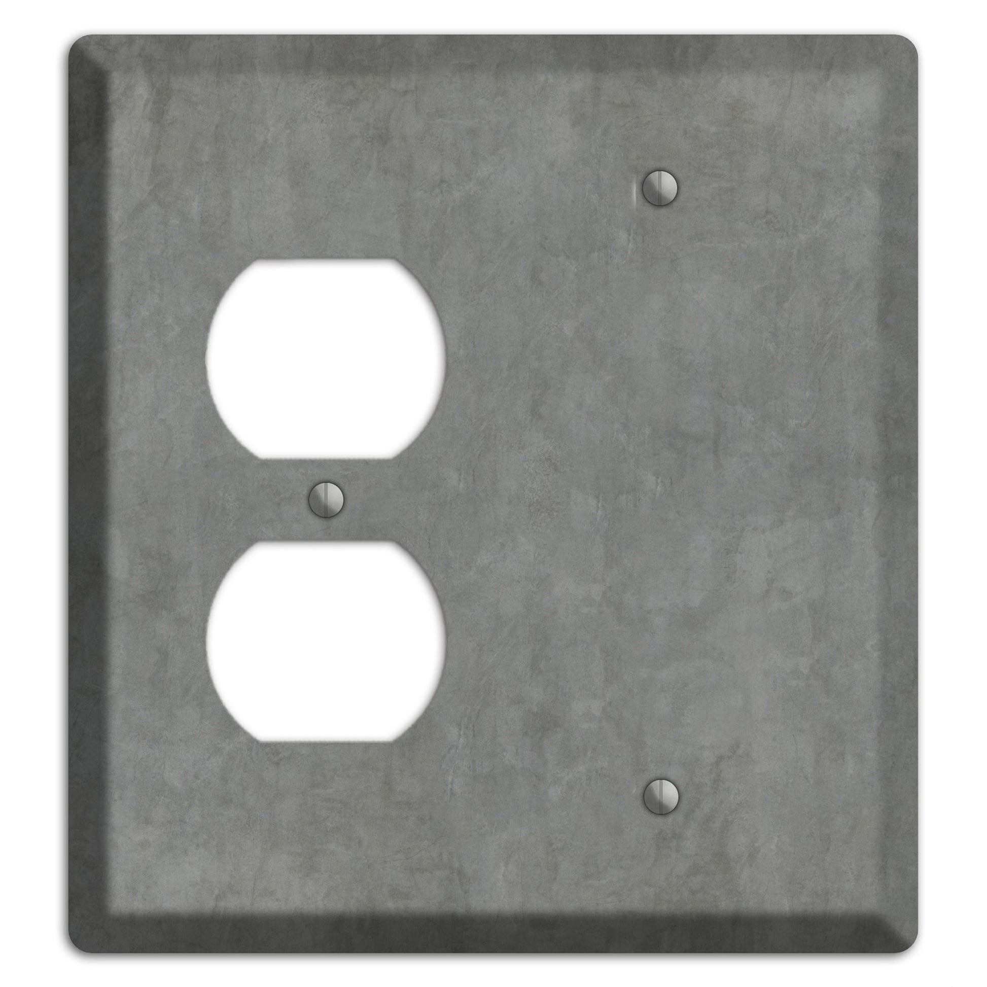 Stucco Grey Duplex / Blank Wallplate