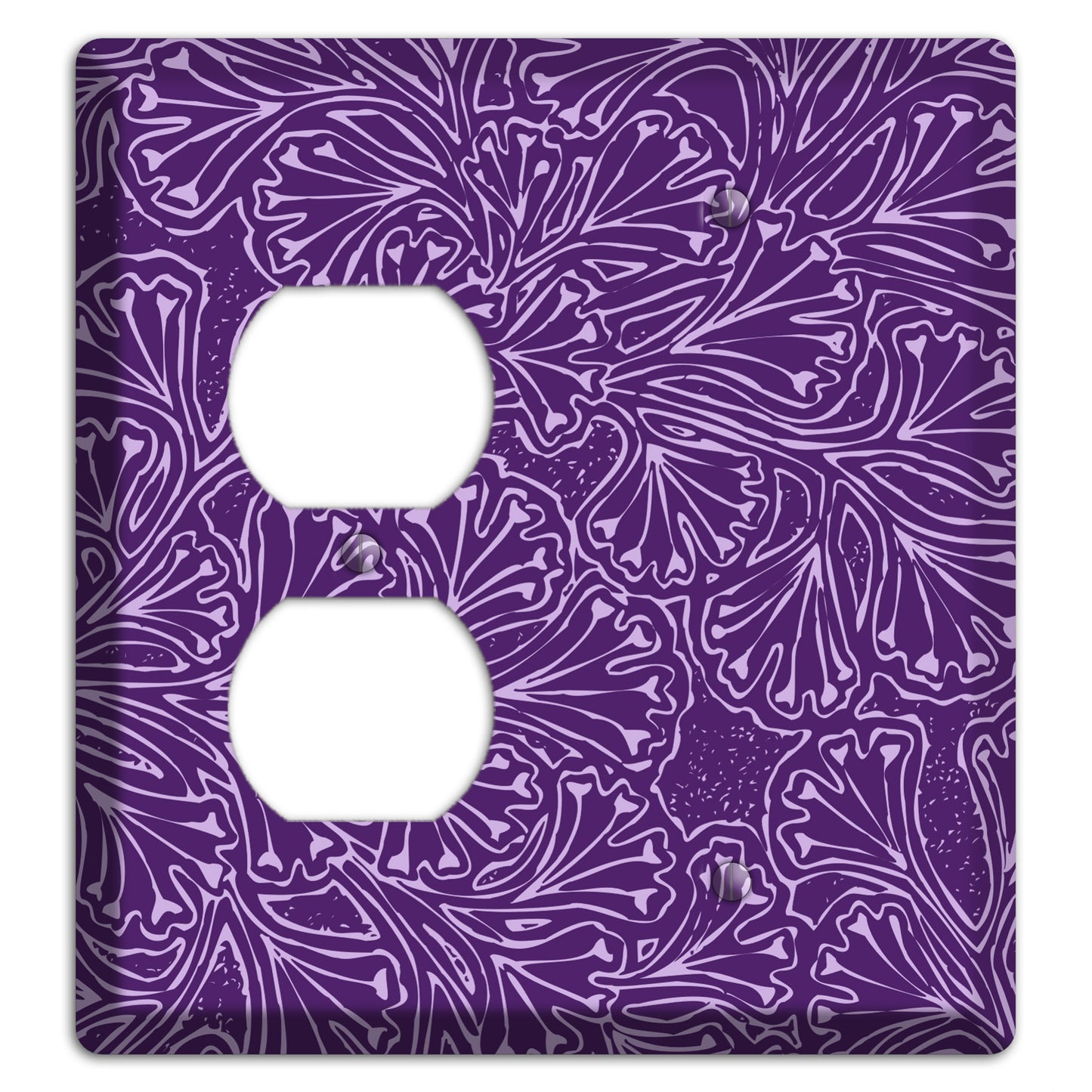 Deco Purple Interlocking Floral Duplex / Blank Wallplate