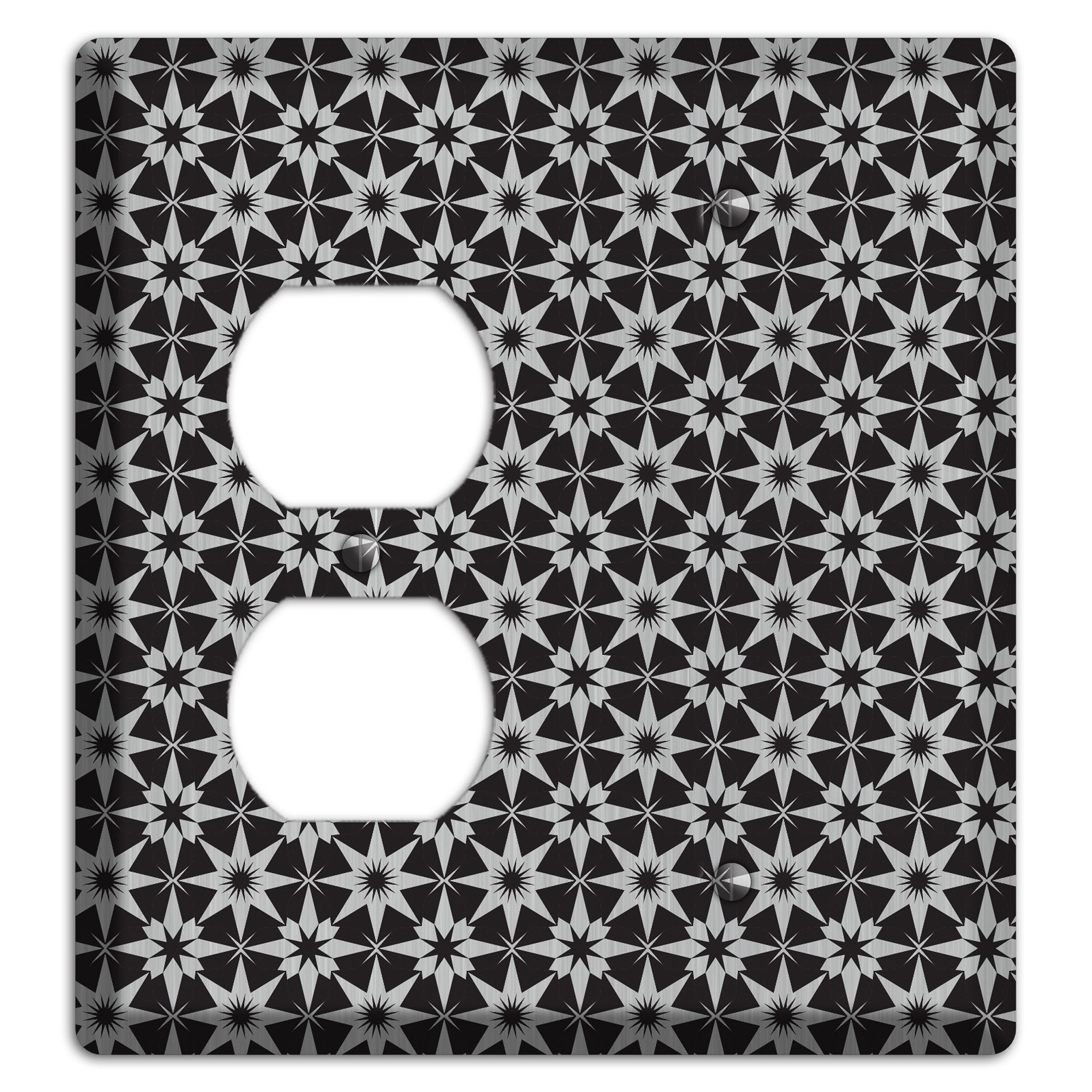 Black with Stainless Foulard Duplex / Blank Wallplate
