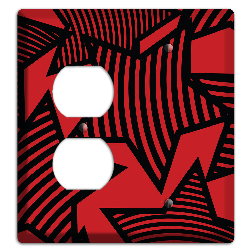 Red with Large Black Stars Duplex / Blank Wallplate