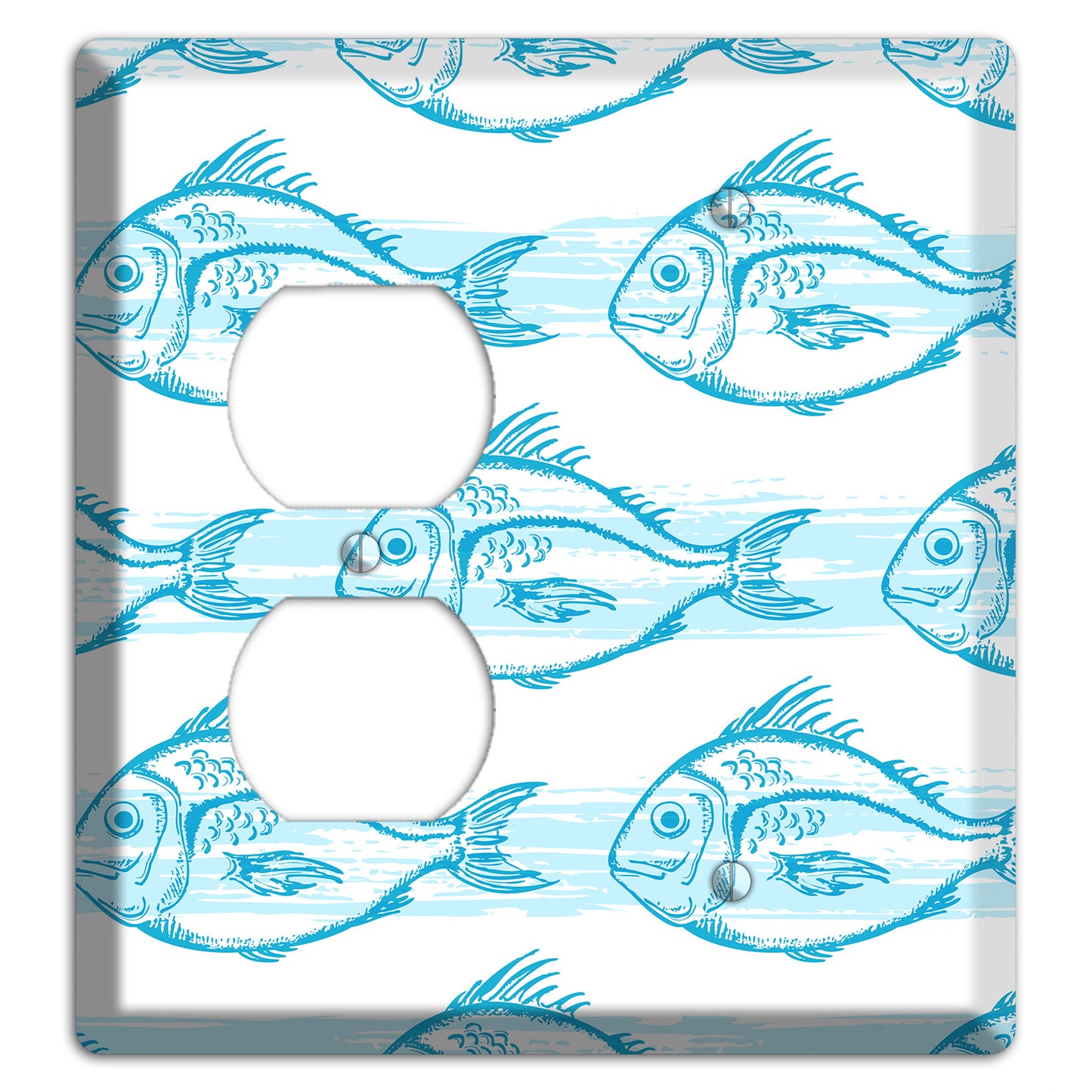 Blue Fish Duplex / Blank Wallplate