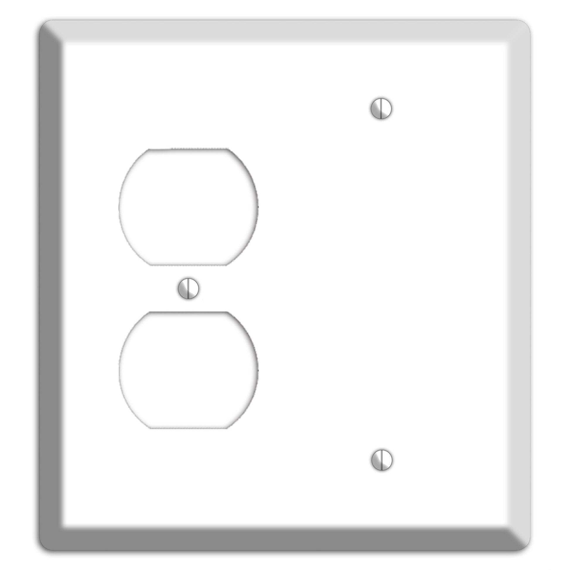 White Metal Duplex / Blank Wallplate