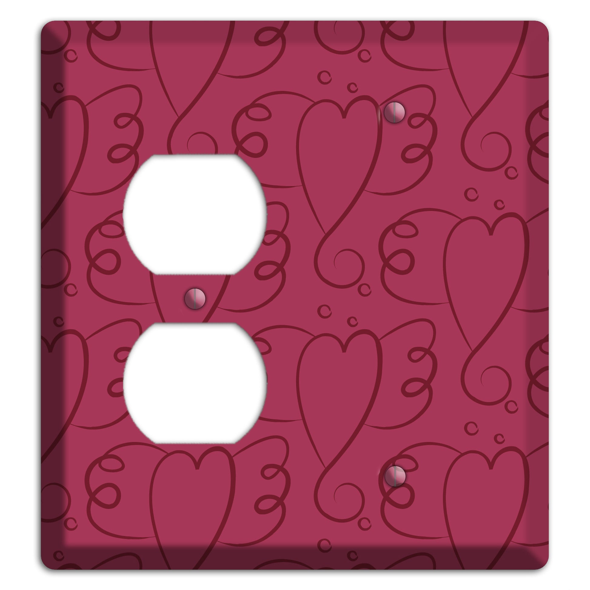 Fuschia Winged Hearts Duplex / Blank Wallplate