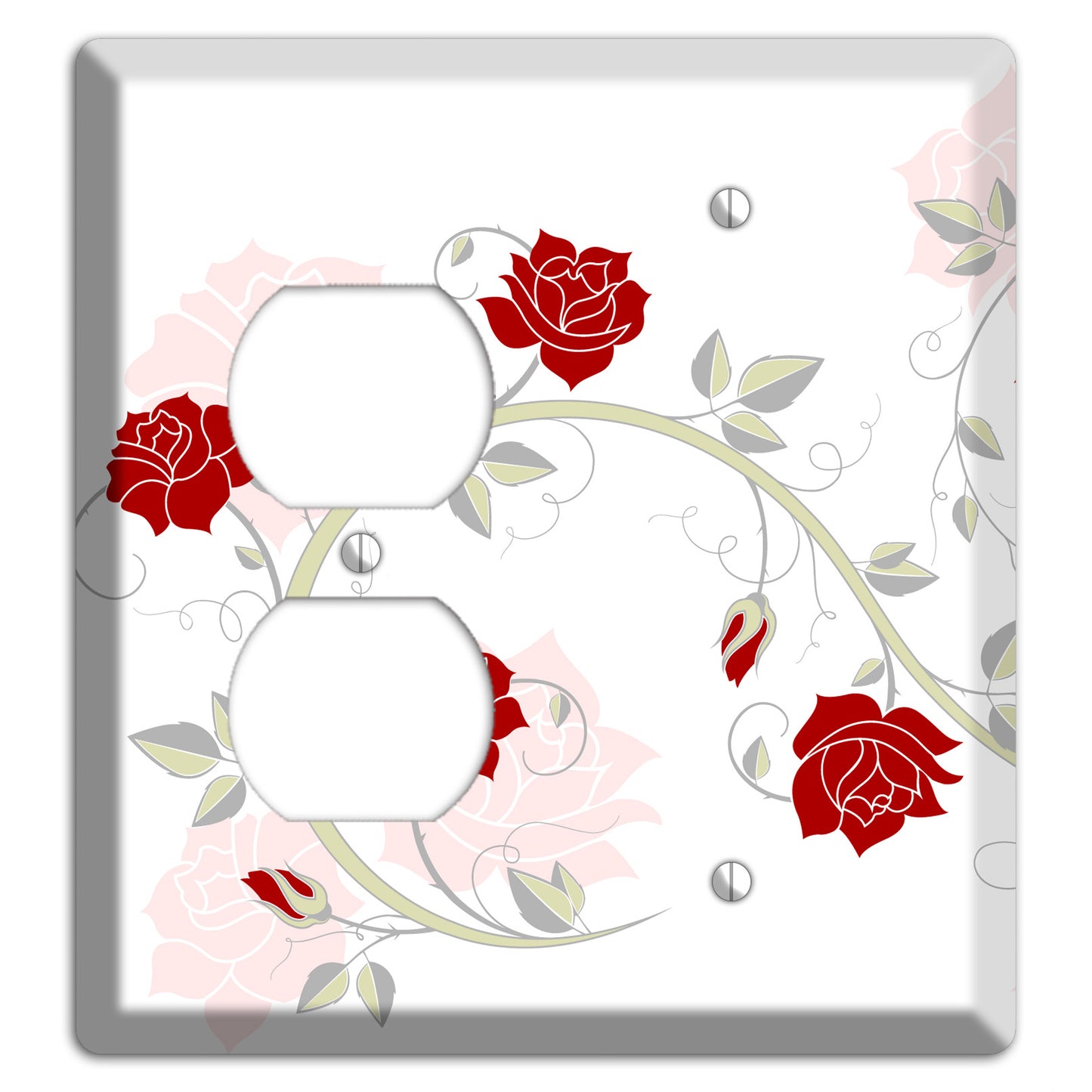 Red Rose Duplex / Blank Wallplate