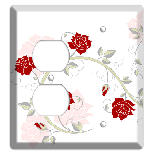 Red Rose Duplex / Blank Wallplate