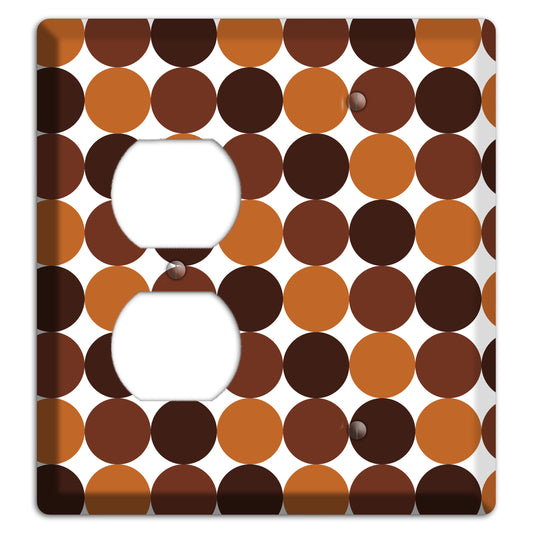 Multi Brown Tiled Dots Duplex / Blank Wallplate