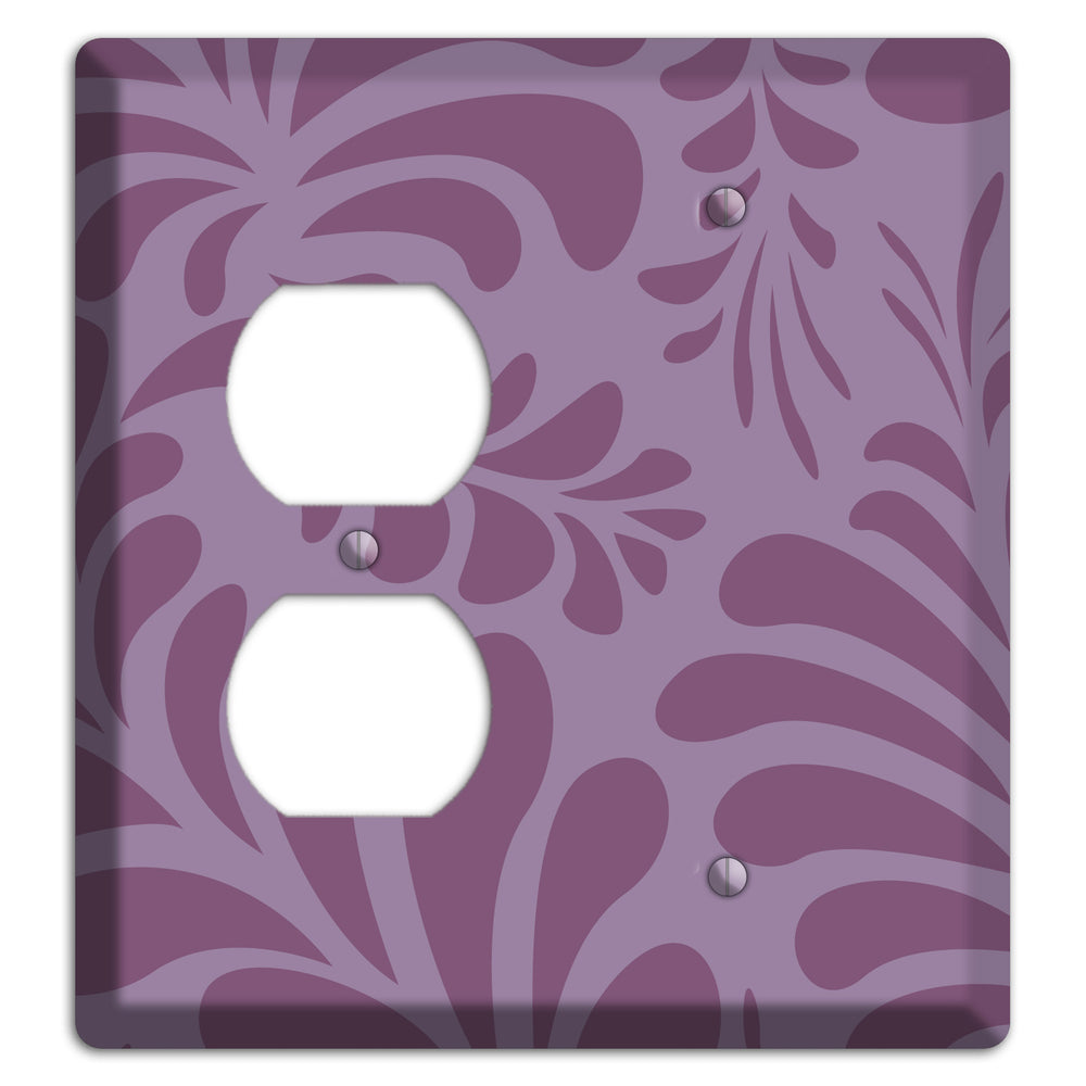 Purple Herati Duplex / Blank Wallplate