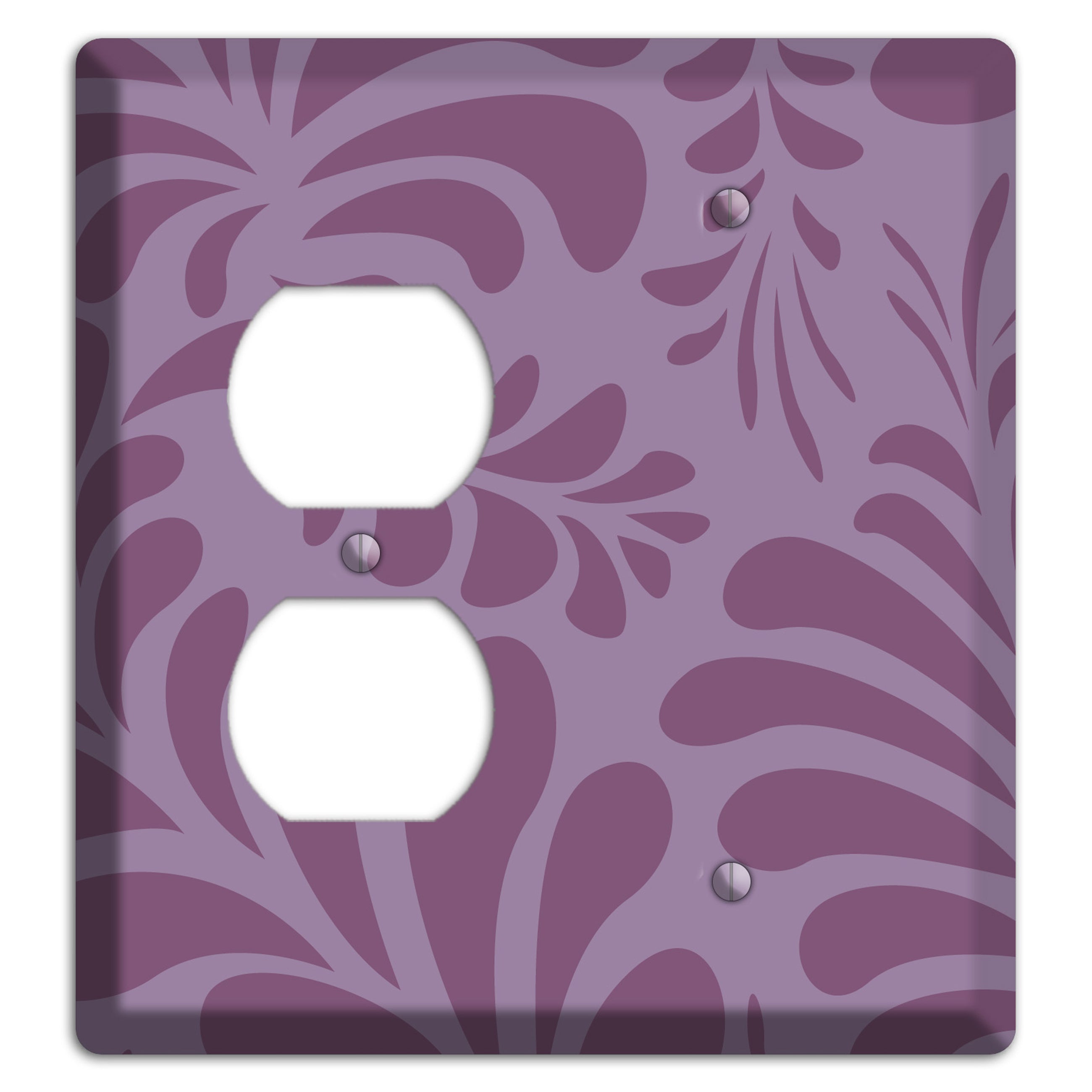 Purple Herati Duplex / Blank Wallplate