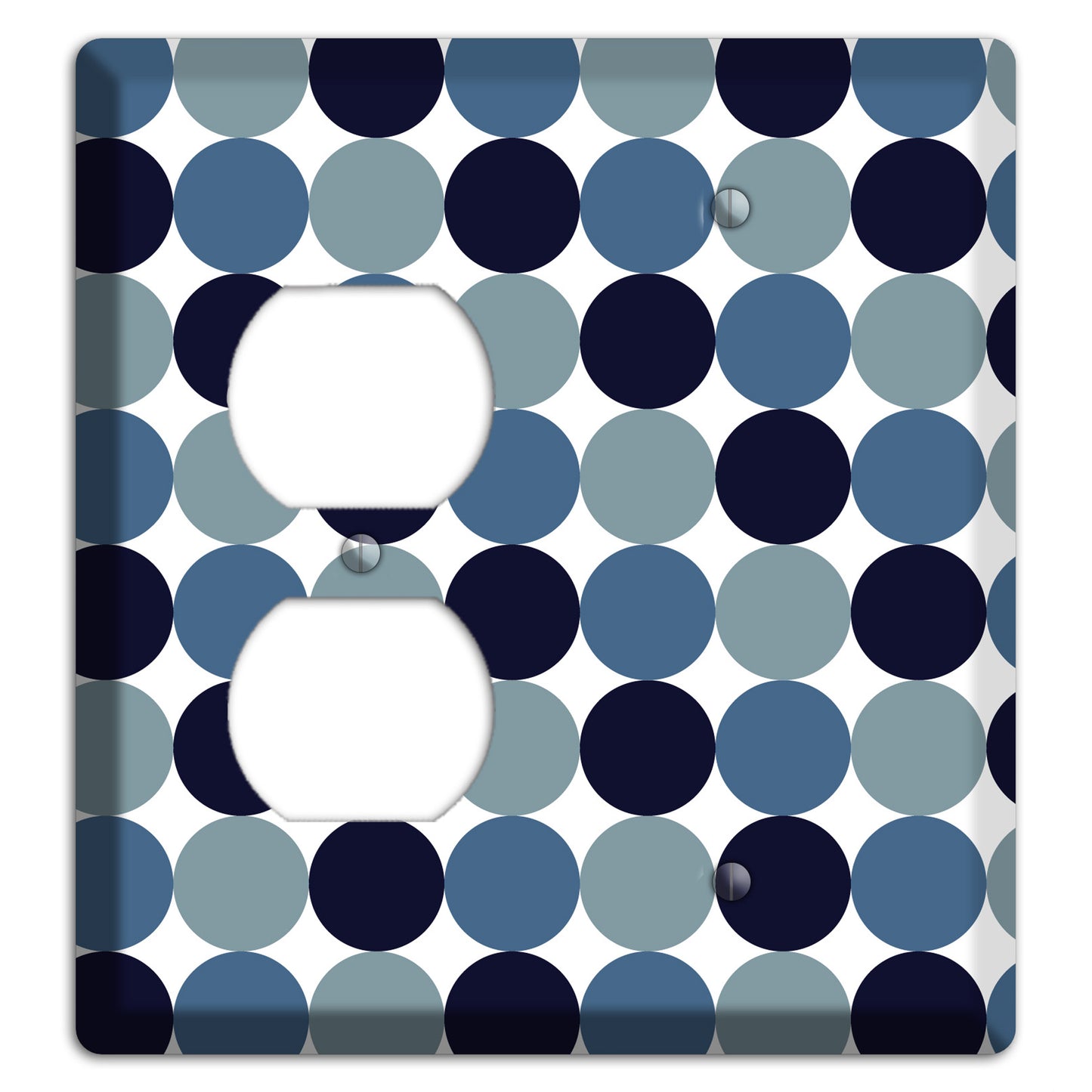 Multi Dusty Blue Tiled Dots Duplex / Blank Wallplate