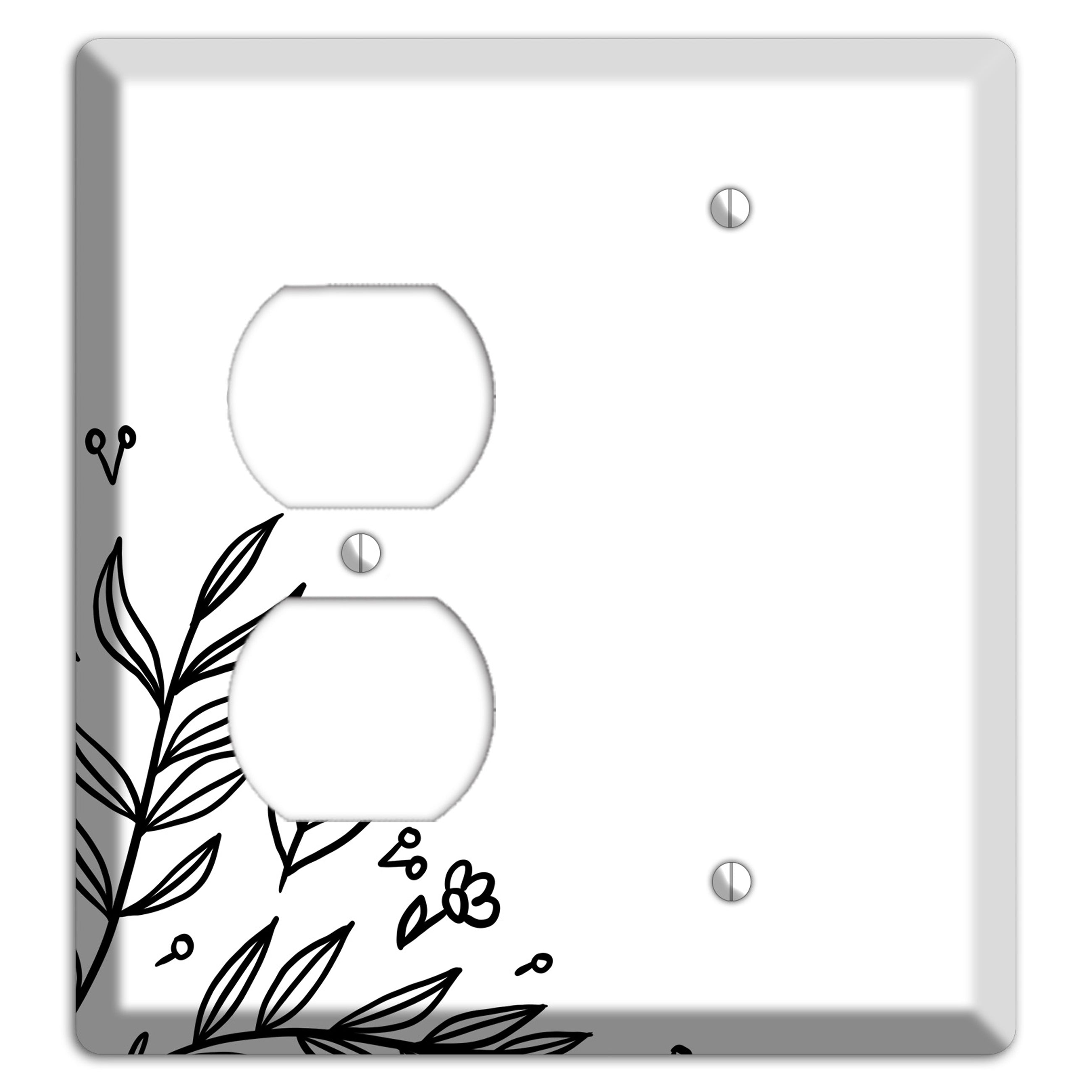 Hand-Drawn Floral 32 Duplex / Blank Wallplate