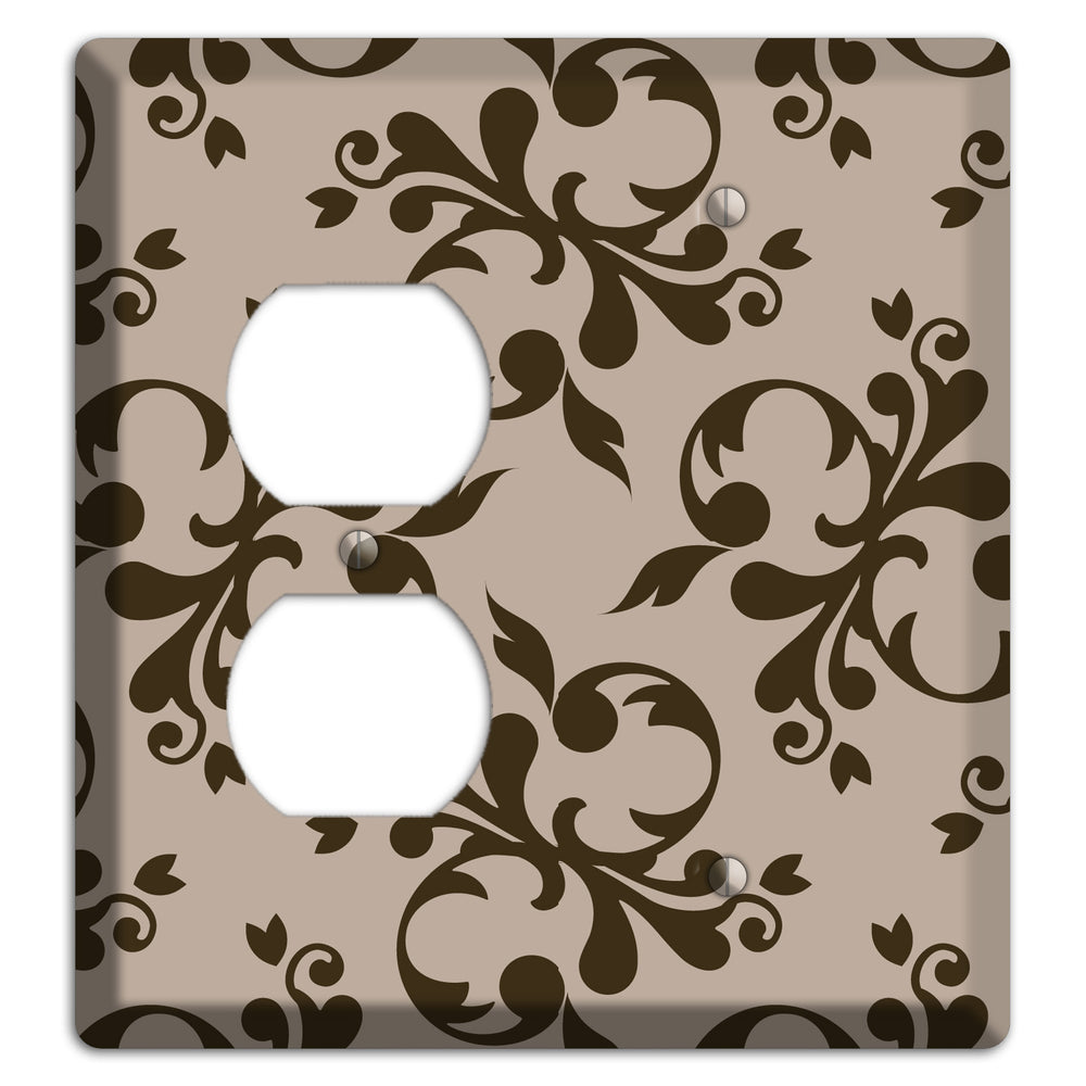 Beige Victorian Toile Duplex / Blank Wallplate