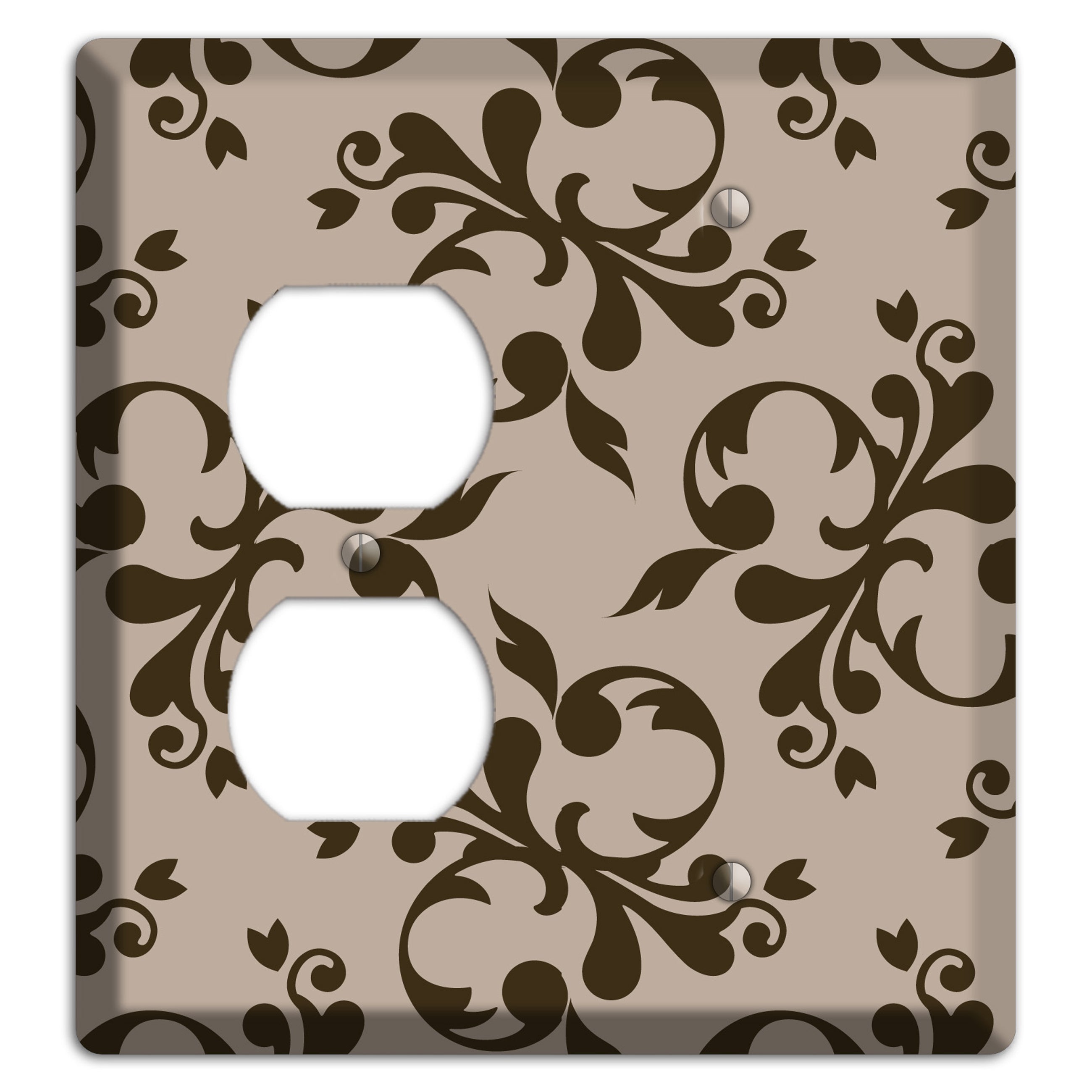 Beige Victorian Toile Duplex / Blank Wallplate