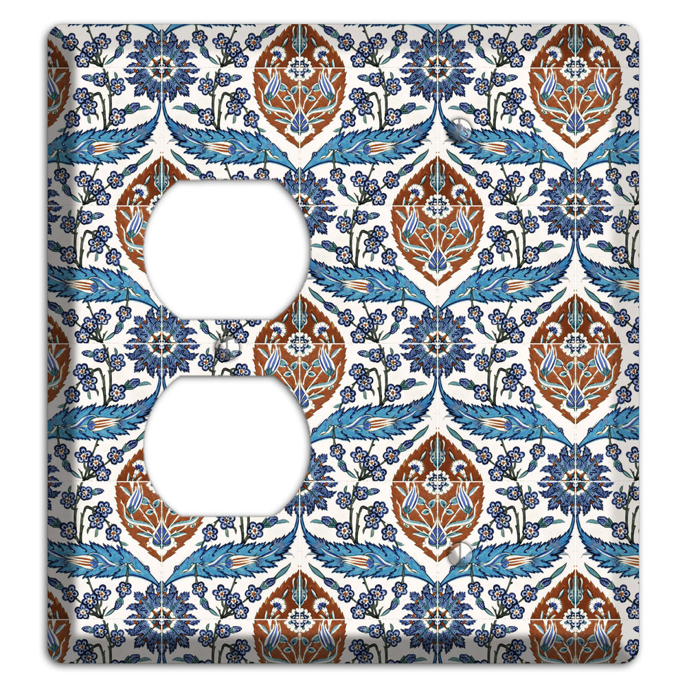 Ornate Feather Tile Duplex / Blank Wallplate