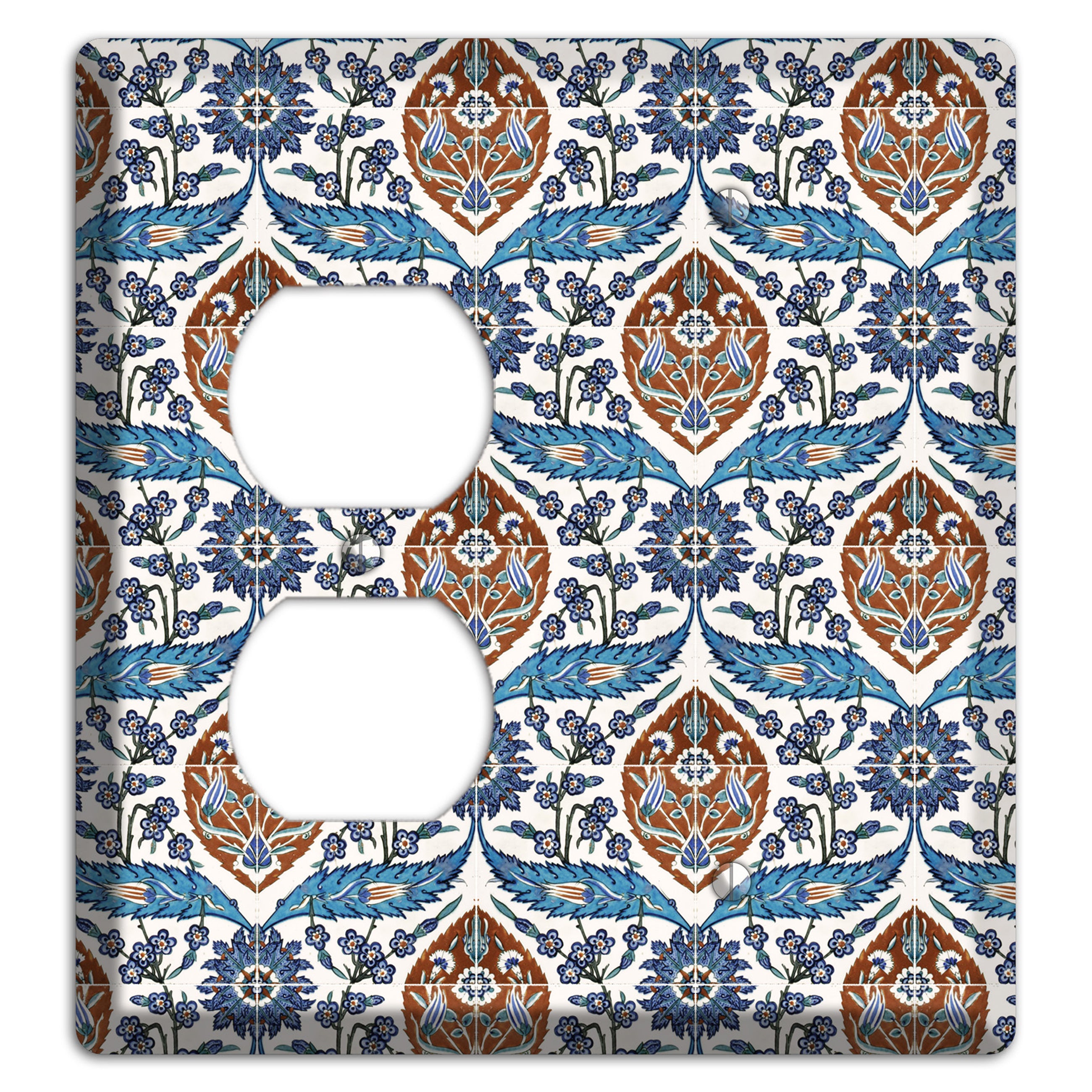 Ornate Feather Tile Duplex / Blank Wallplate
