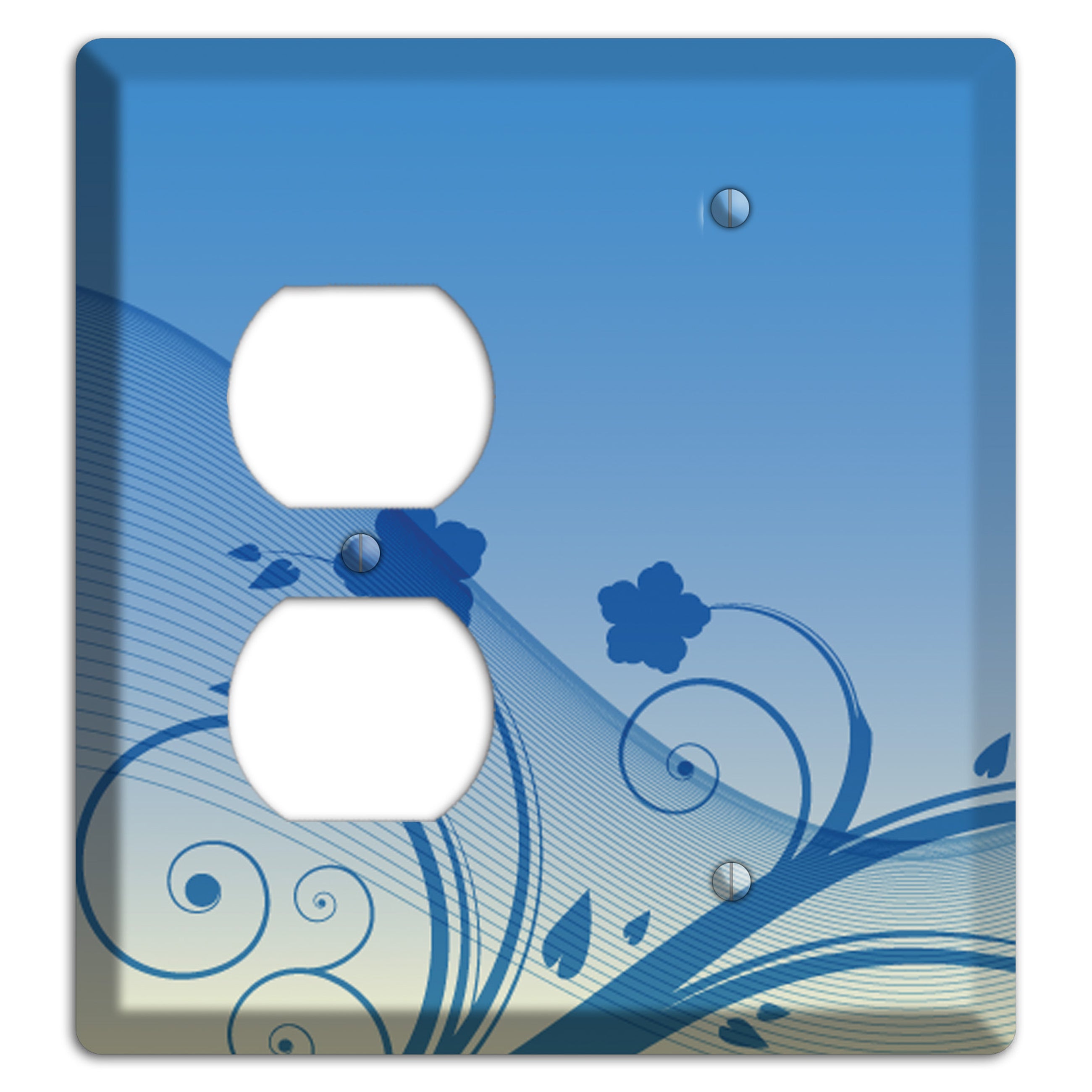 Blue Swirls Duplex / Blank Wallplate
