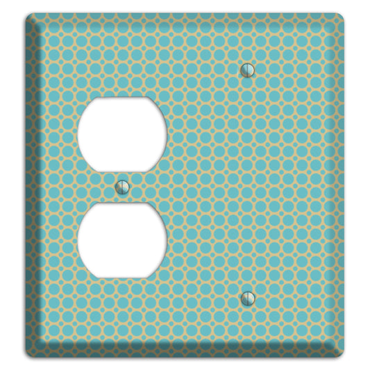 Dusty Blue Tiled Multi Small Dots Duplex / Blank Wallplate