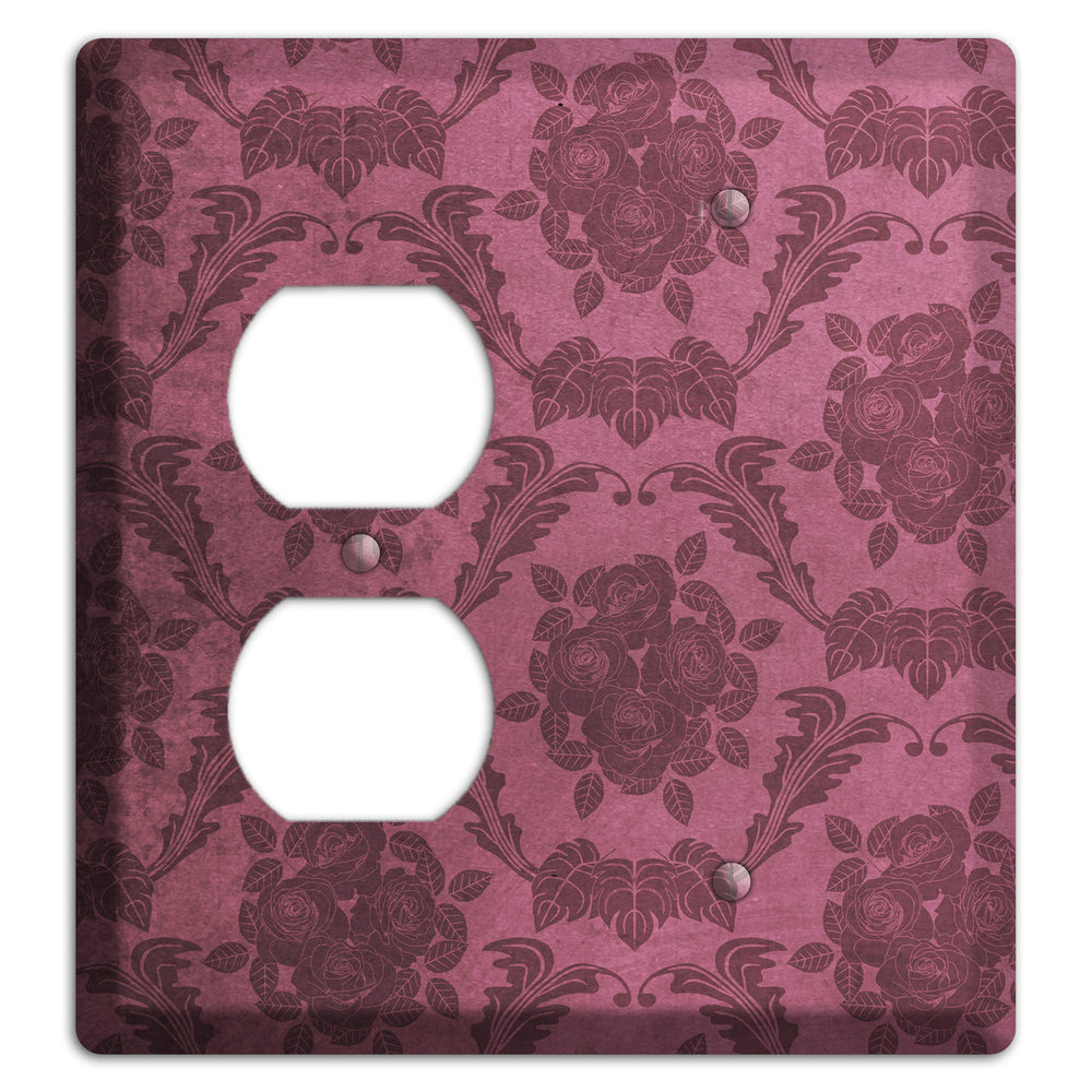 Turkish Rose Vintage Rose Damask Duplex / Blank Wallplate