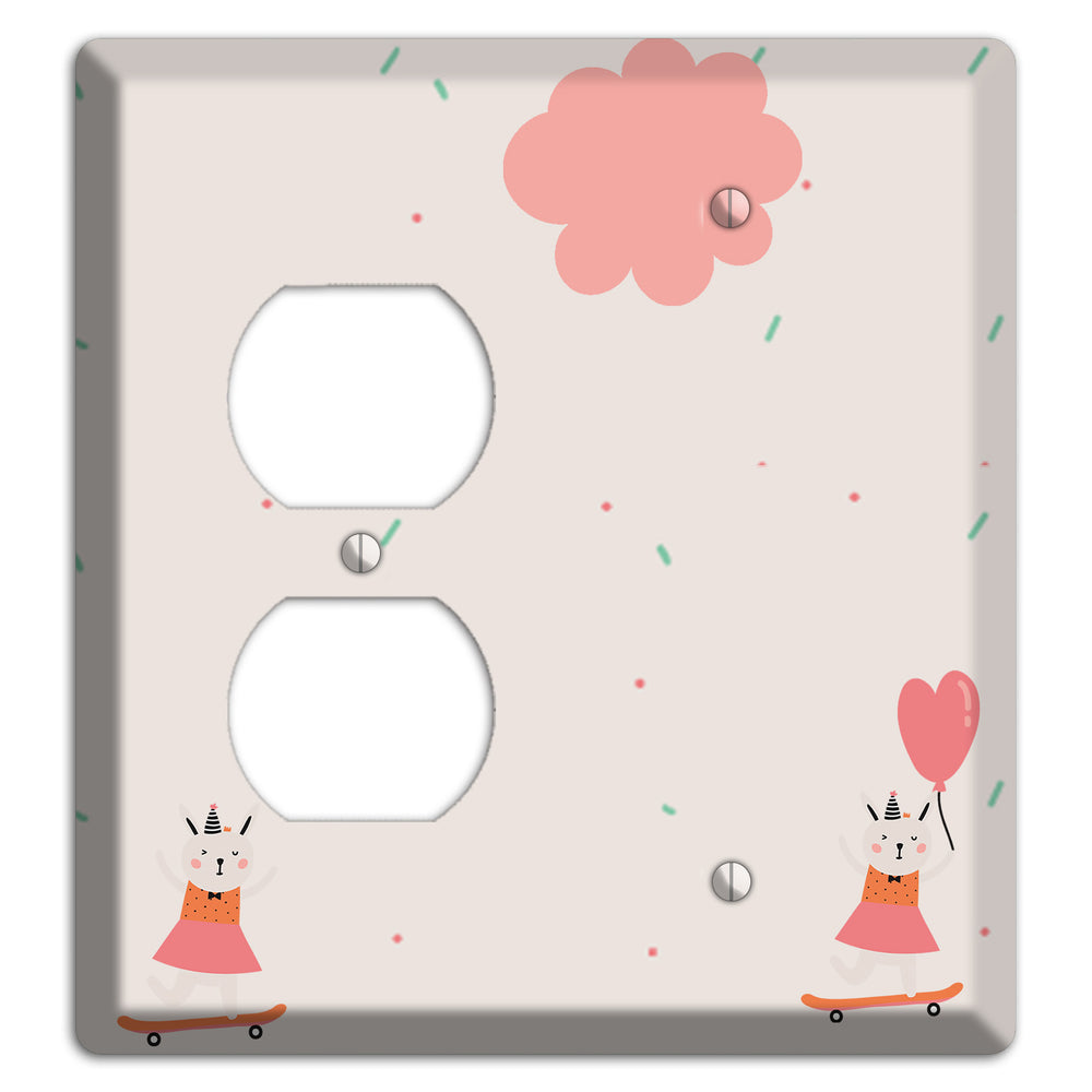 Skateboard Kitty Duplex / Blank Wallplate