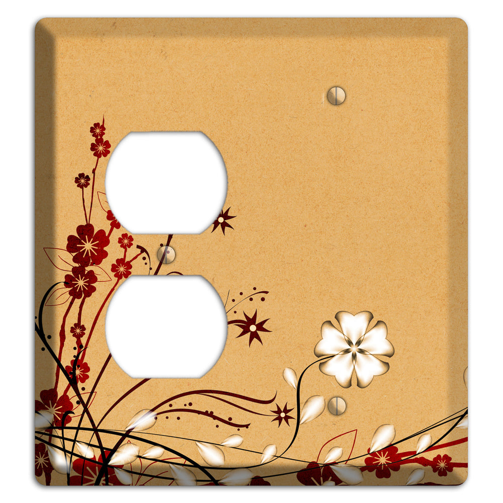 Delicate Red Flowers Duplex / Blank Wallplate
