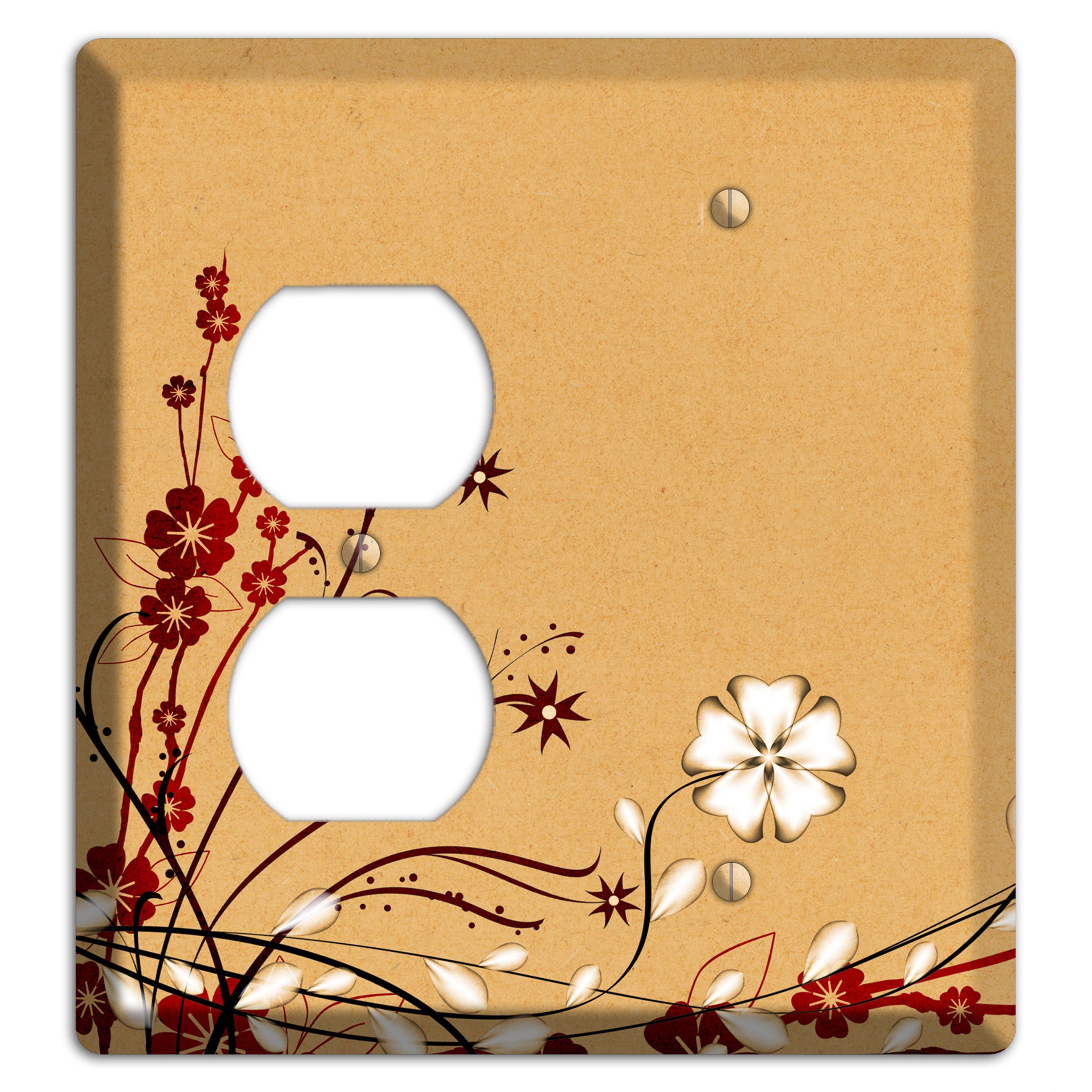 Delicate Red Flowers Duplex / Blank Wallplate