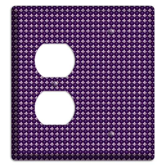 Purple Fleur de Lis Duplex / Blank Wallplate