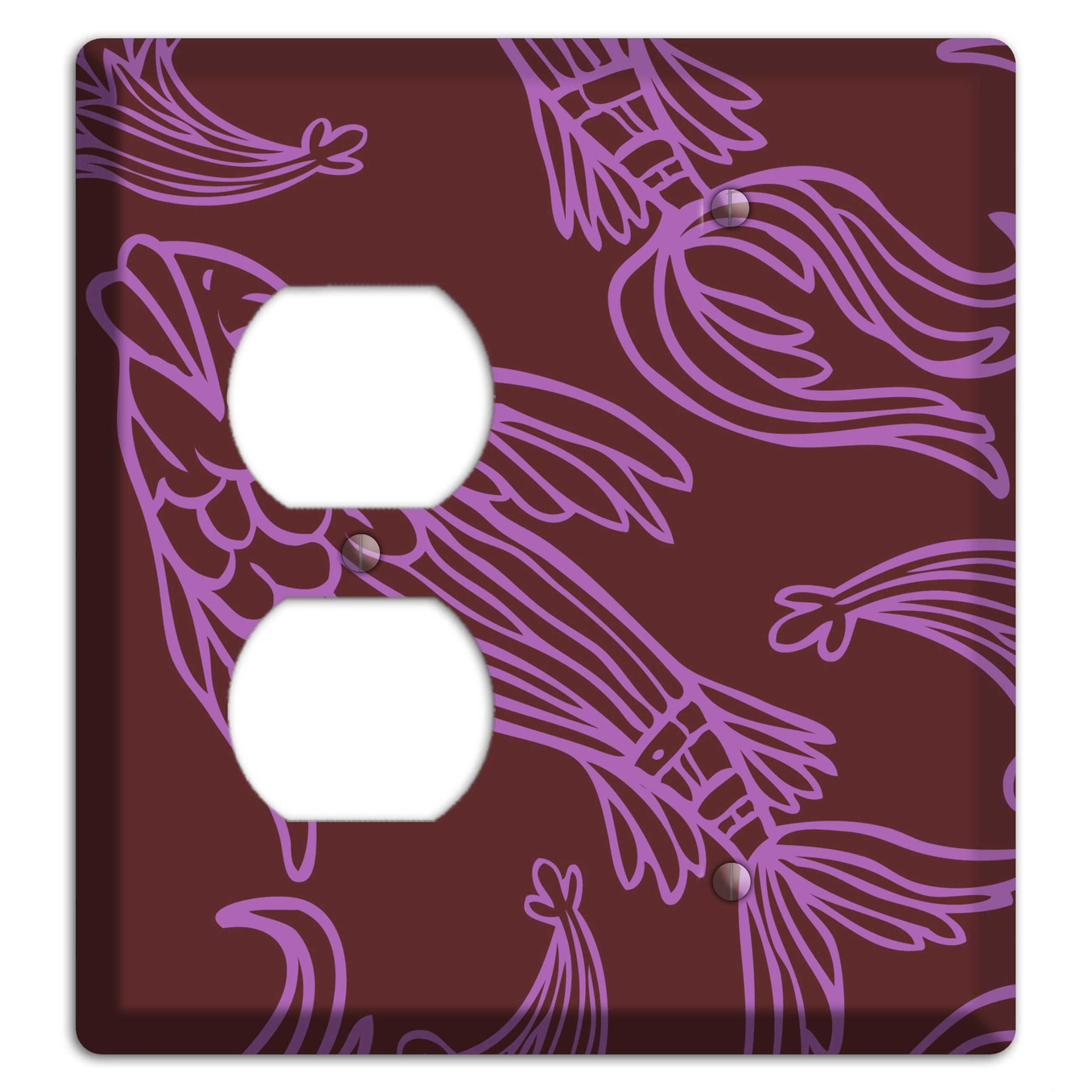Purple and Pink Koi Duplex / Blank Wallplate