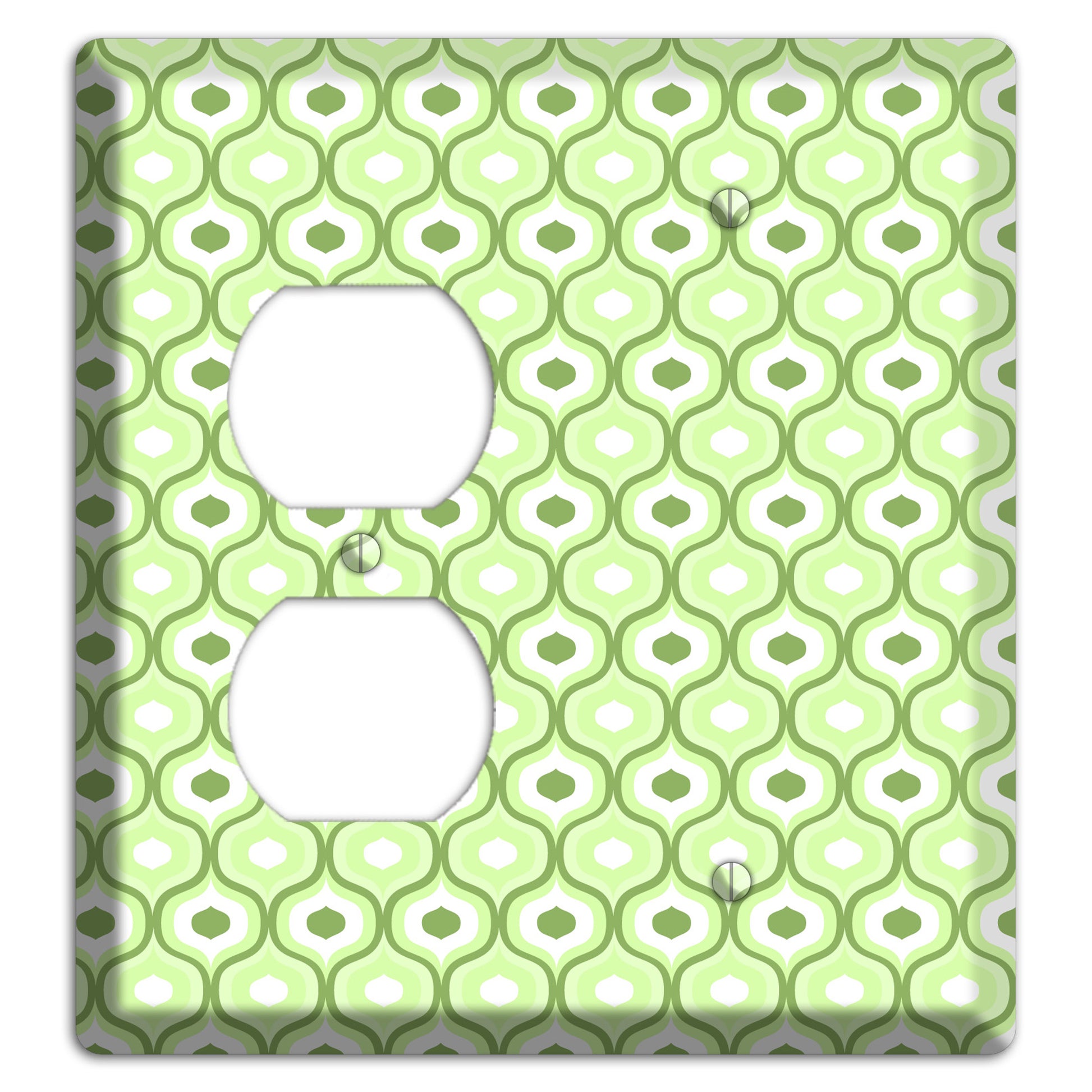 Multi Green Double Scallop 2 Duplex / Blank Wallplate