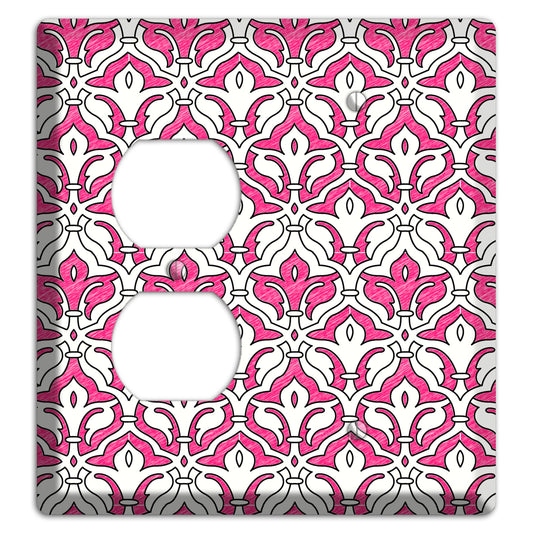 Pink Scallop Tapestry Duplex / Blank Wallplate