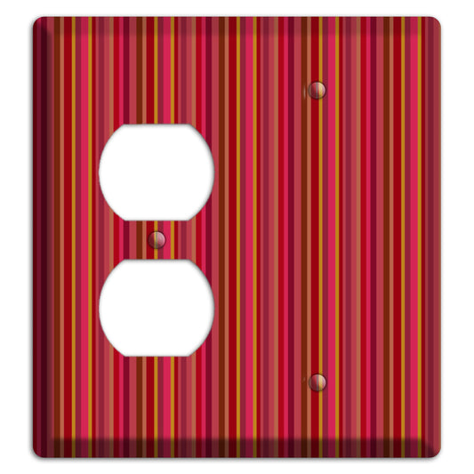 Multi Red Vertical Stripes 2 Duplex / Blank Wallplate