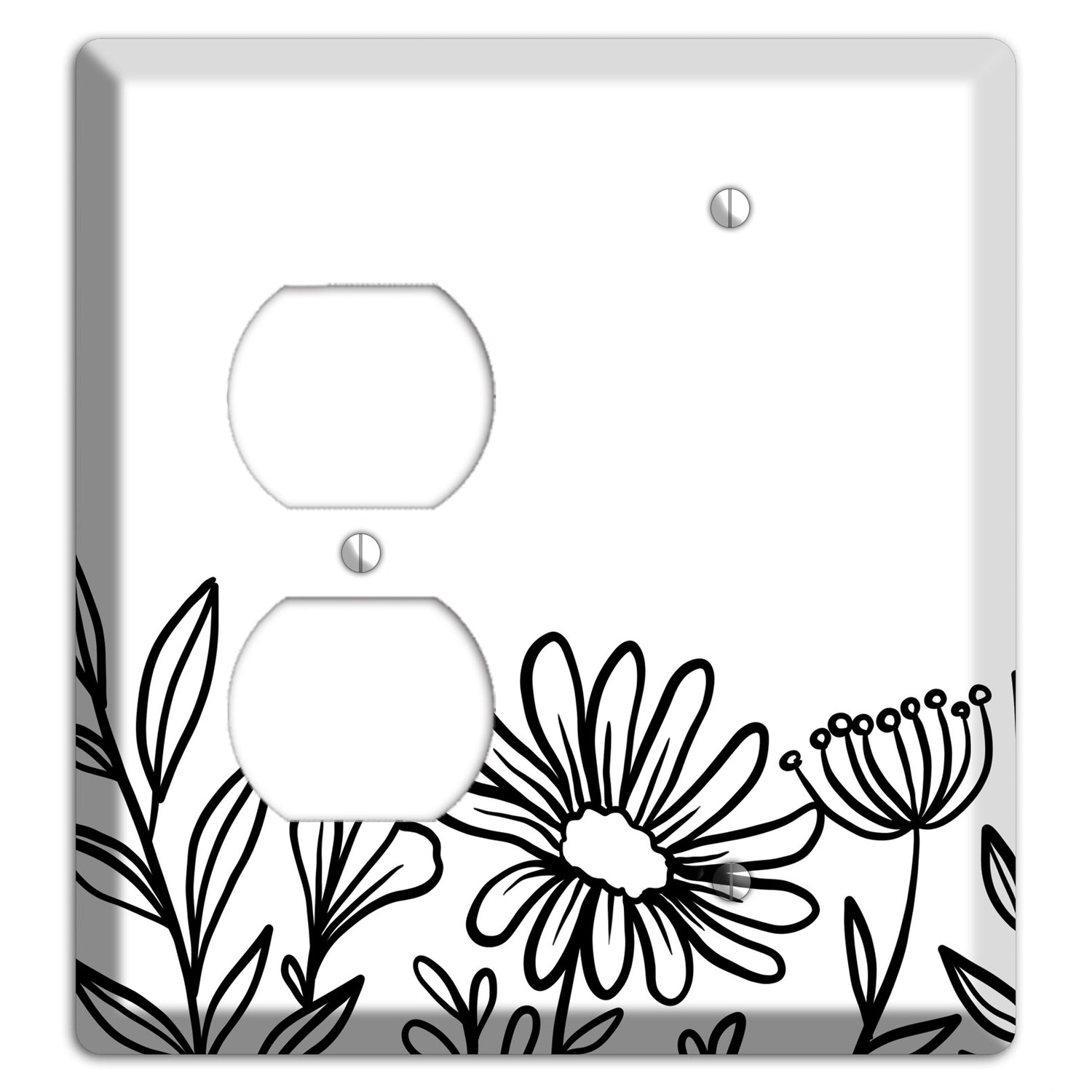 Hand-Drawn Floral 10 Duplex / Blank Wallplate