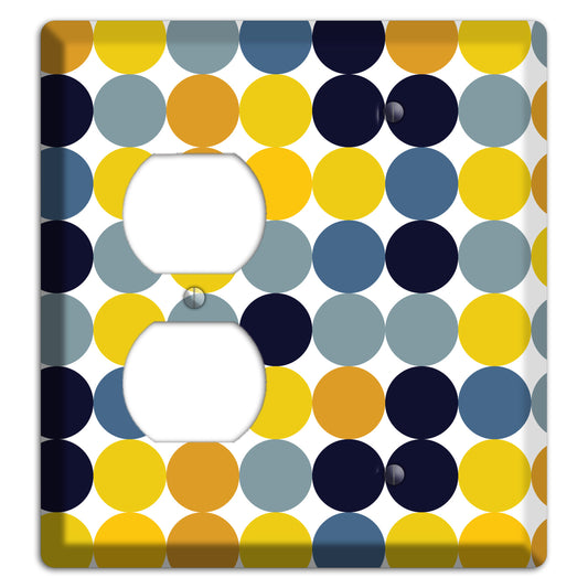 Multi Yellow and Blue Dots Duplex / Blank Wallplate