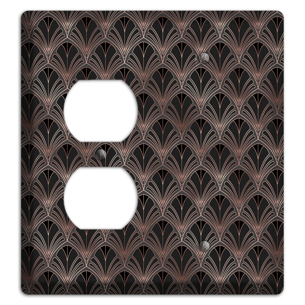 Black and Rose Deco Duplex / Blank Wallplate