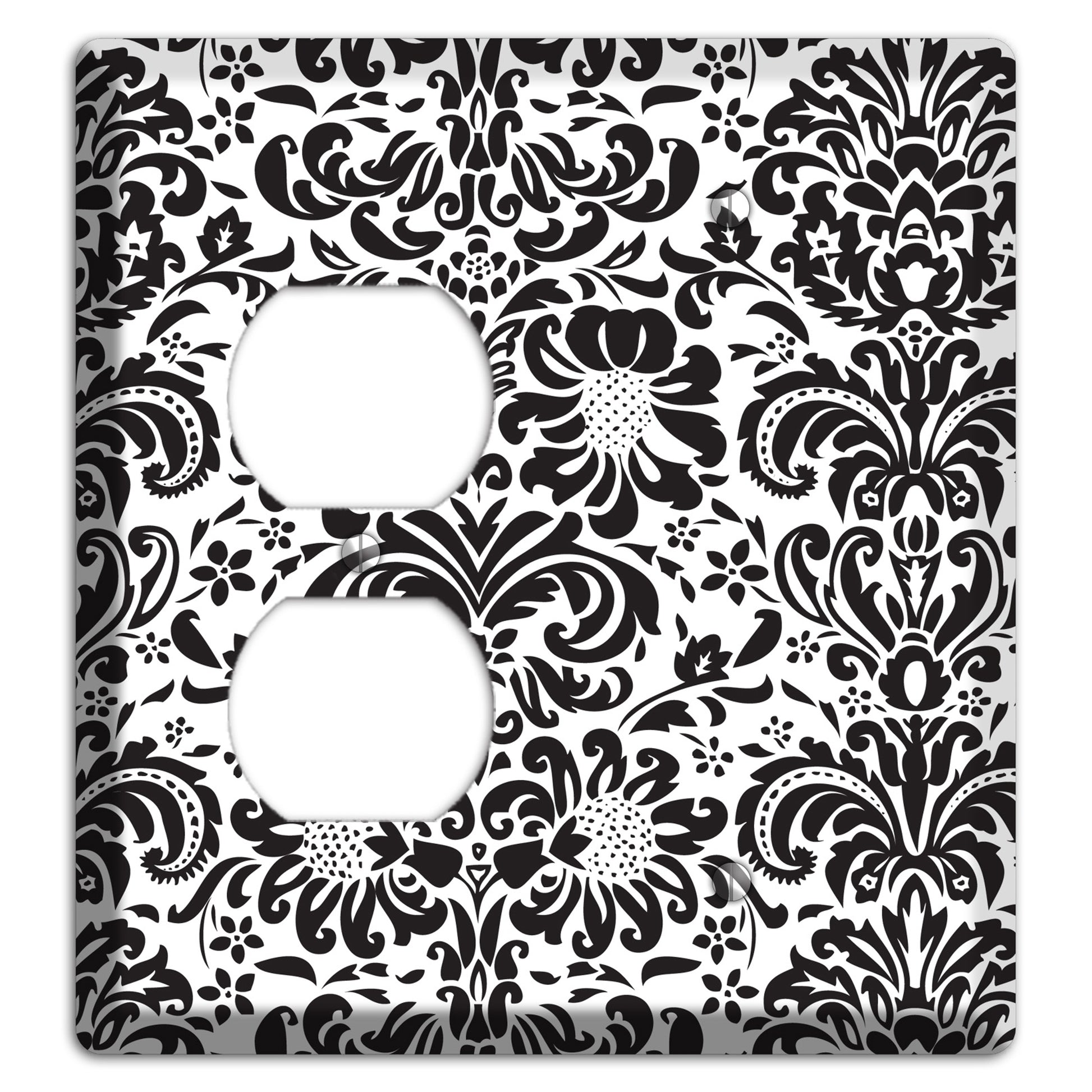 White with Black Toile Duplex / Blank Wallplate