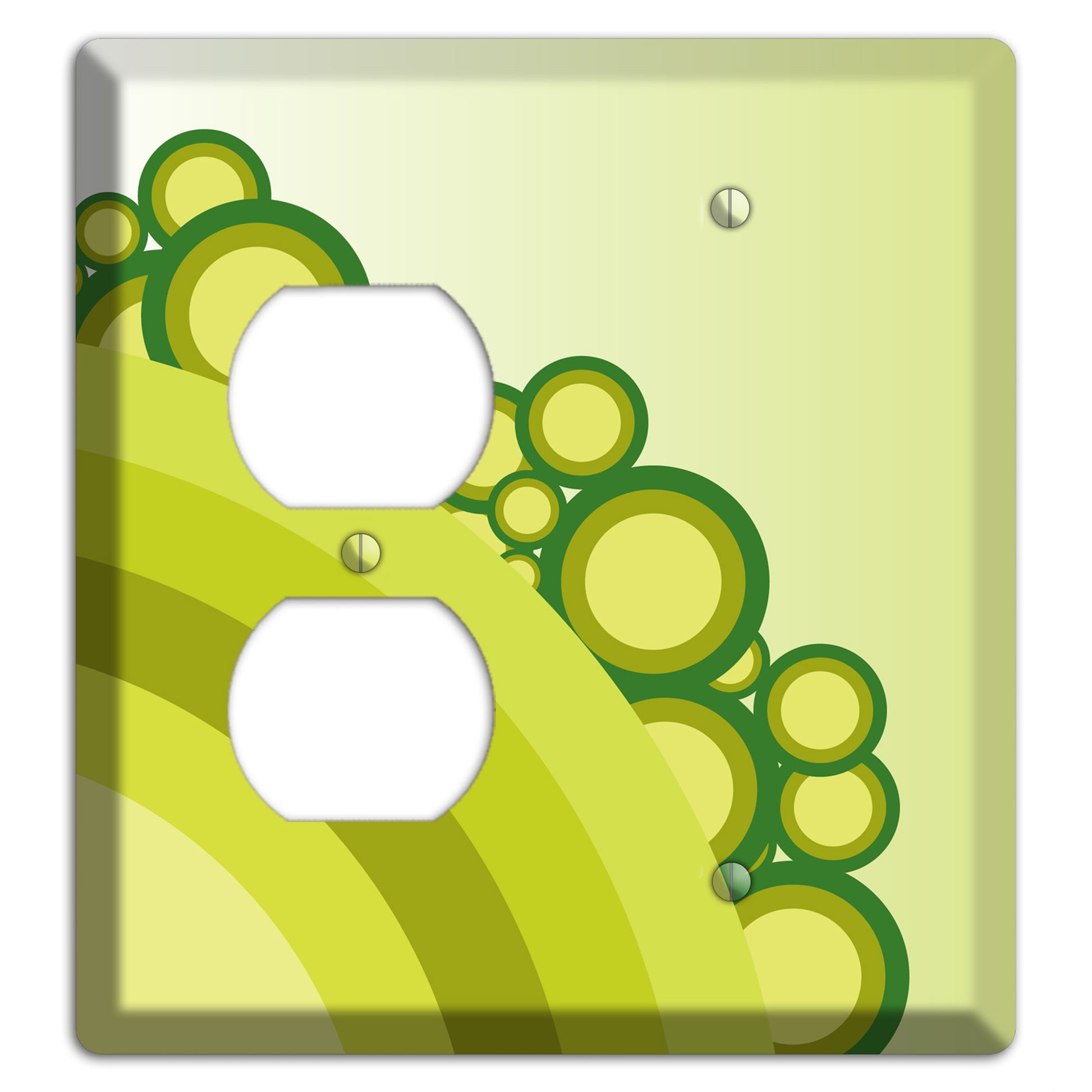 Green Rainbow Dots Duplex / Blank Wallplate