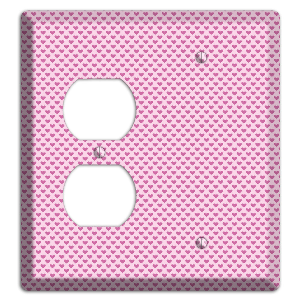 Pink Hearts Duplex / Blank Wallplate