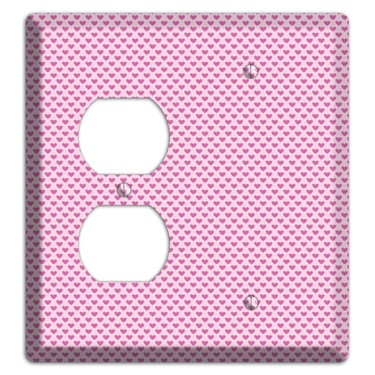 Pink Hearts Duplex / Blank Wallplate