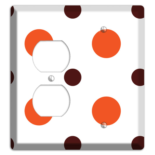 Coral and Brown Multi Medium Polka Dots 2 Duplex / Blank Wallplate